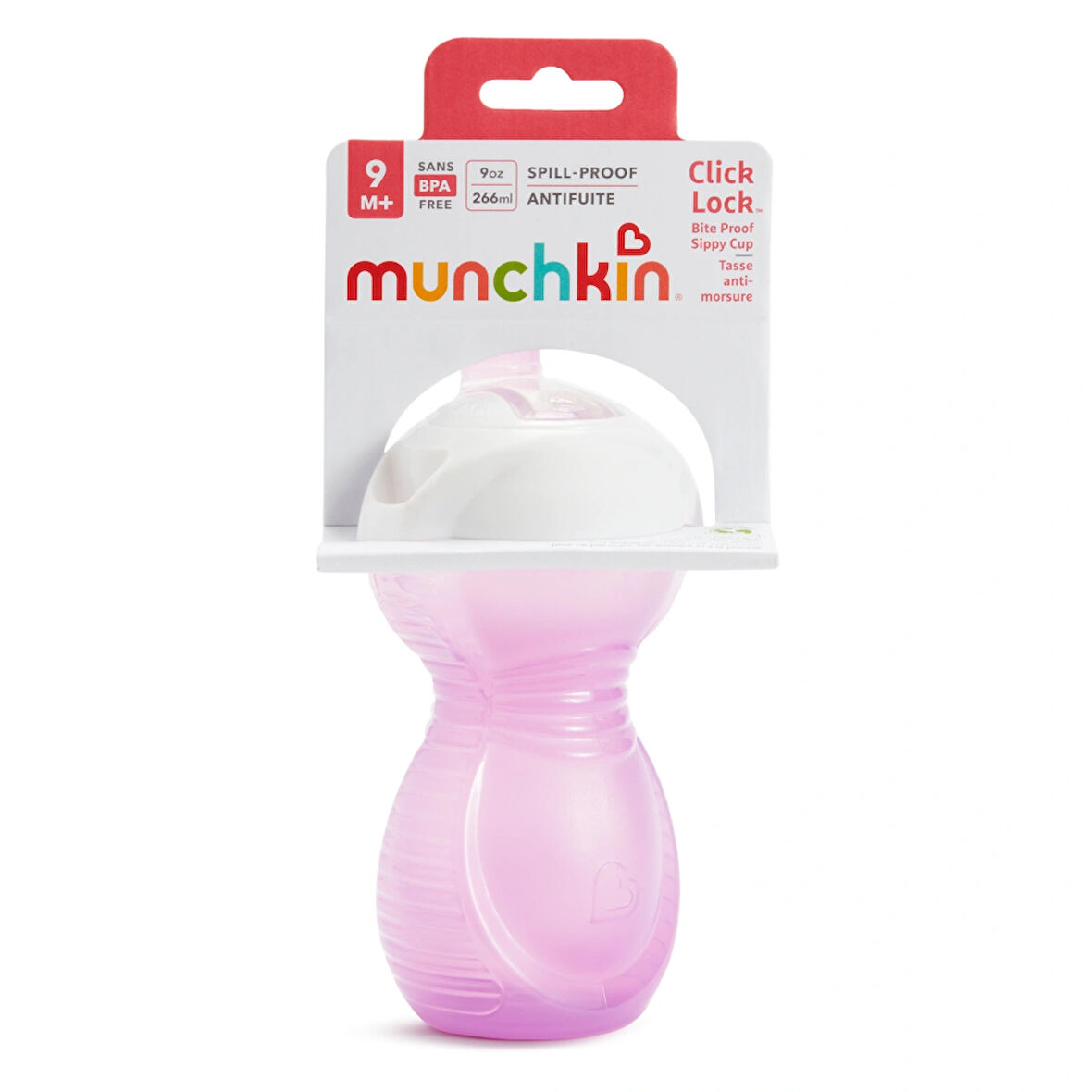 Munchkin Click Lock™ Isırmaya Dayanıklı   Emzikli Bardak | 9 Ay+ | 266 ml | Mor  | Sızdırmaz | BPA İçermez