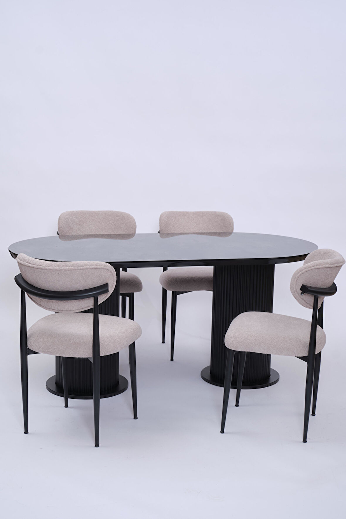 Bohem Polo Lak Panel Yemek Masa Sandalye Takımı 90x170