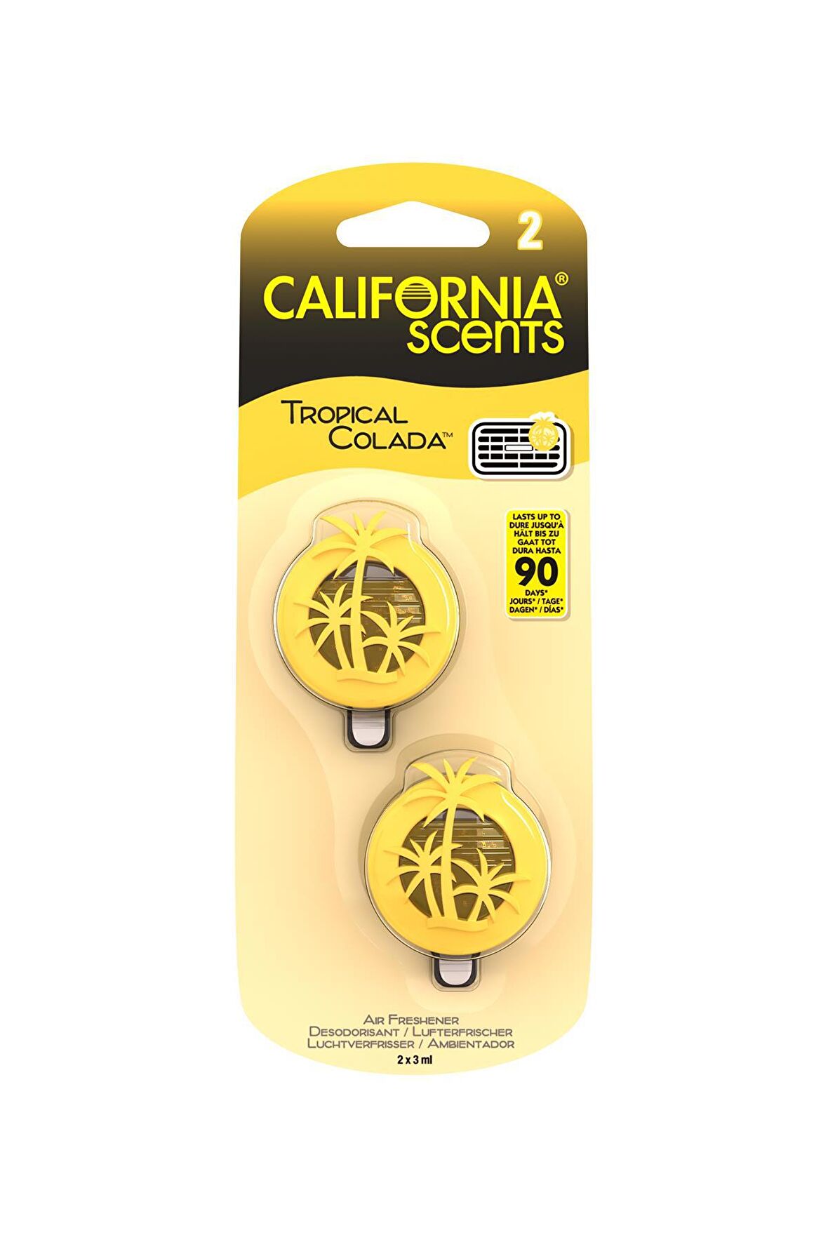 California Scents Mini Diffuser "Tropical Colada" Kalorifer Geçme Koku 2'li Set