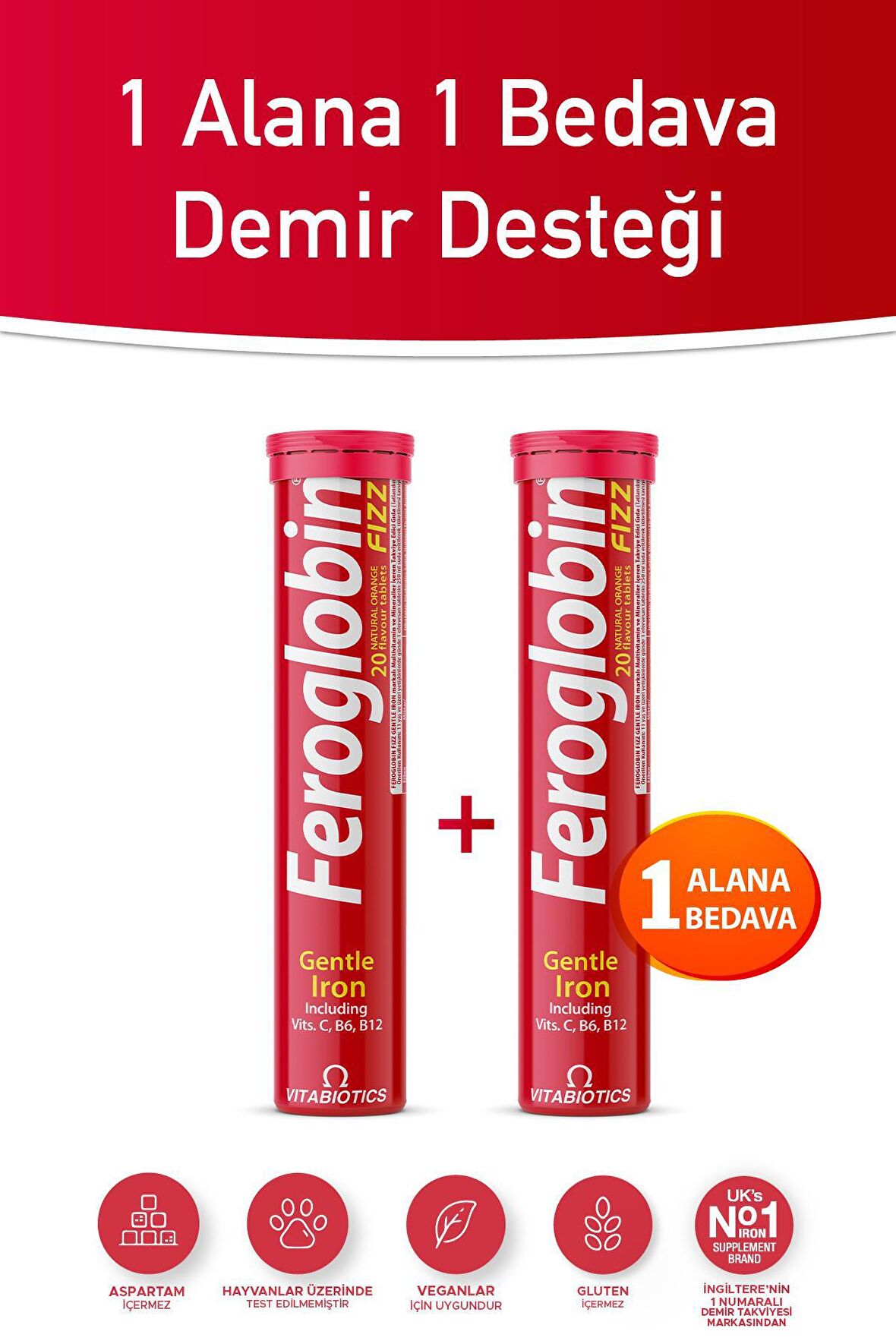 Feroglobin Fizz + Feroglobin Fizz Demir Vitamini, B12 Vitamini