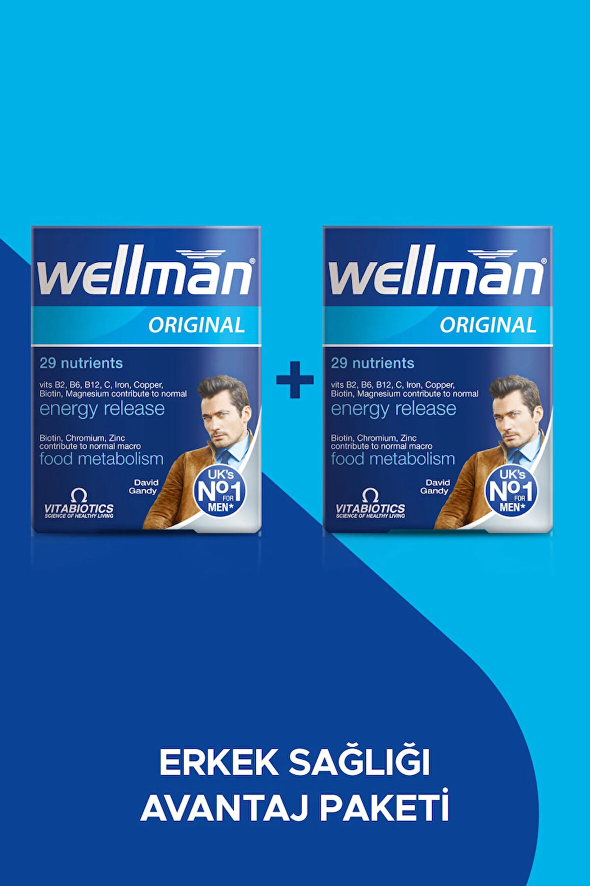 Erkeklere Özel L-karnitin, Çinko, D Vitamini, Magnezyum Ve Ginseng Içeren 2'li Avantaj Paketi