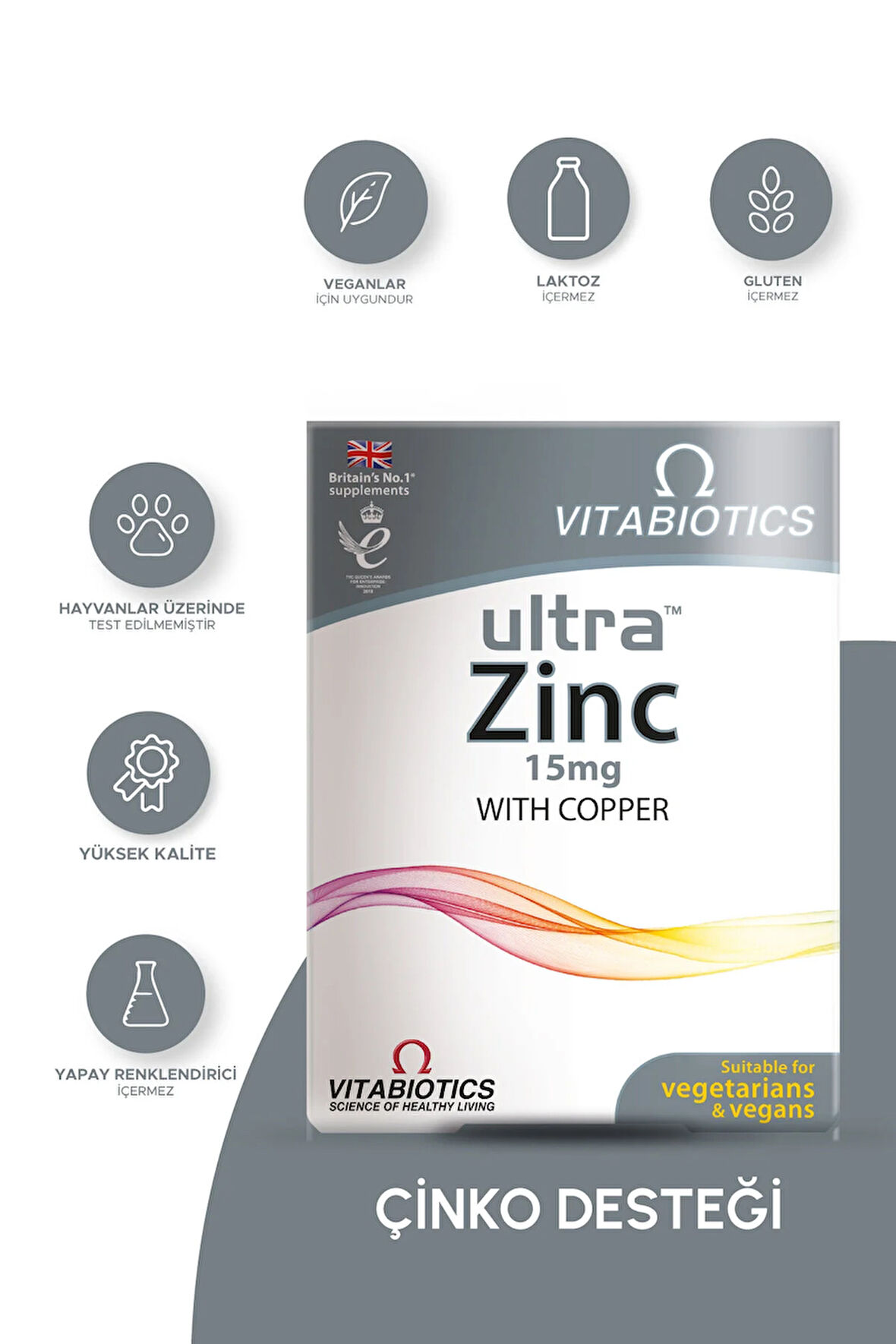 Ultra Zinc Çinko ve Bakır İçeren Takviye Edici Gıda 60 Tablet