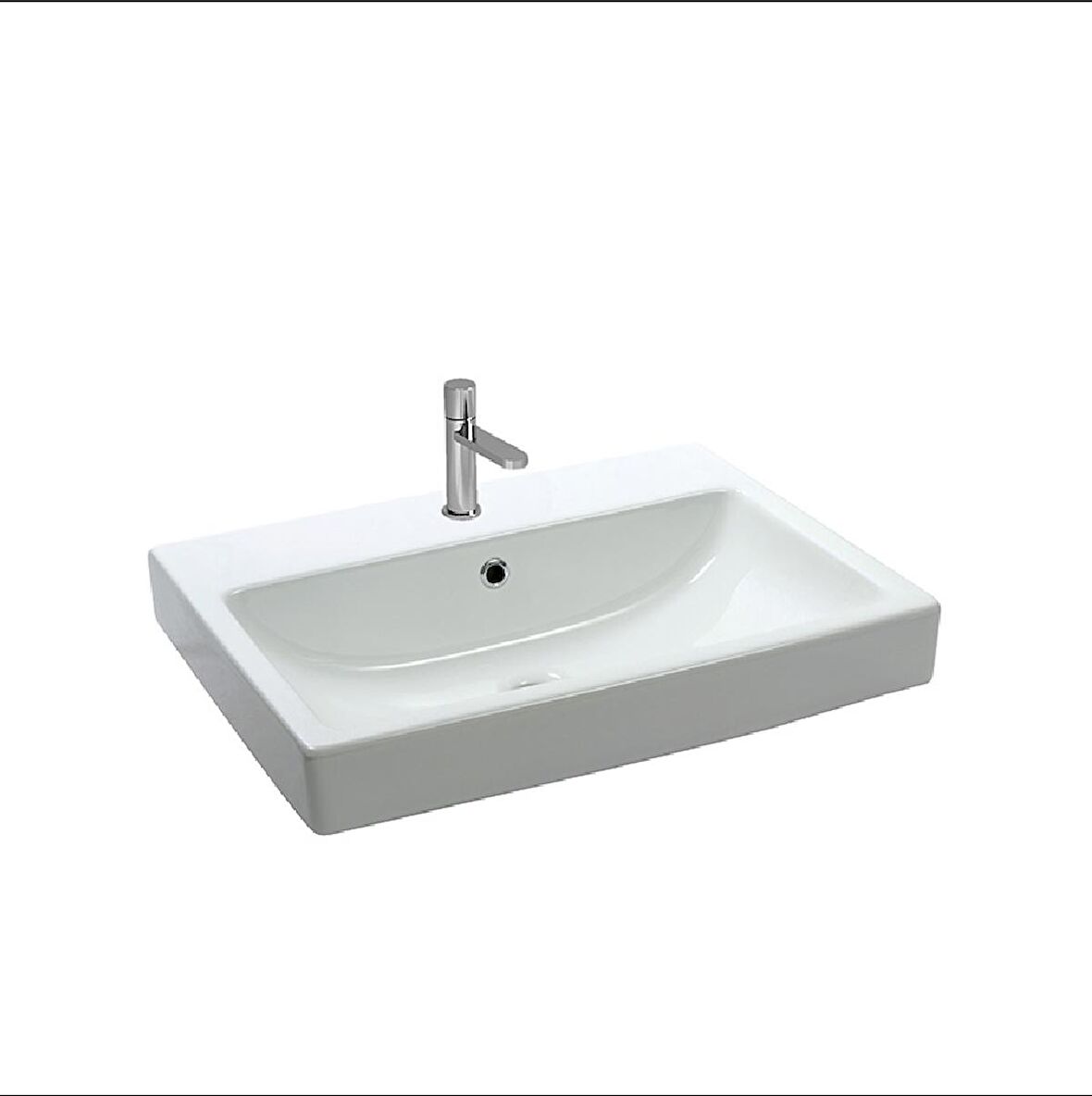 Aqua Etajer Uyumlu Beyaz Lavabo 50 cm