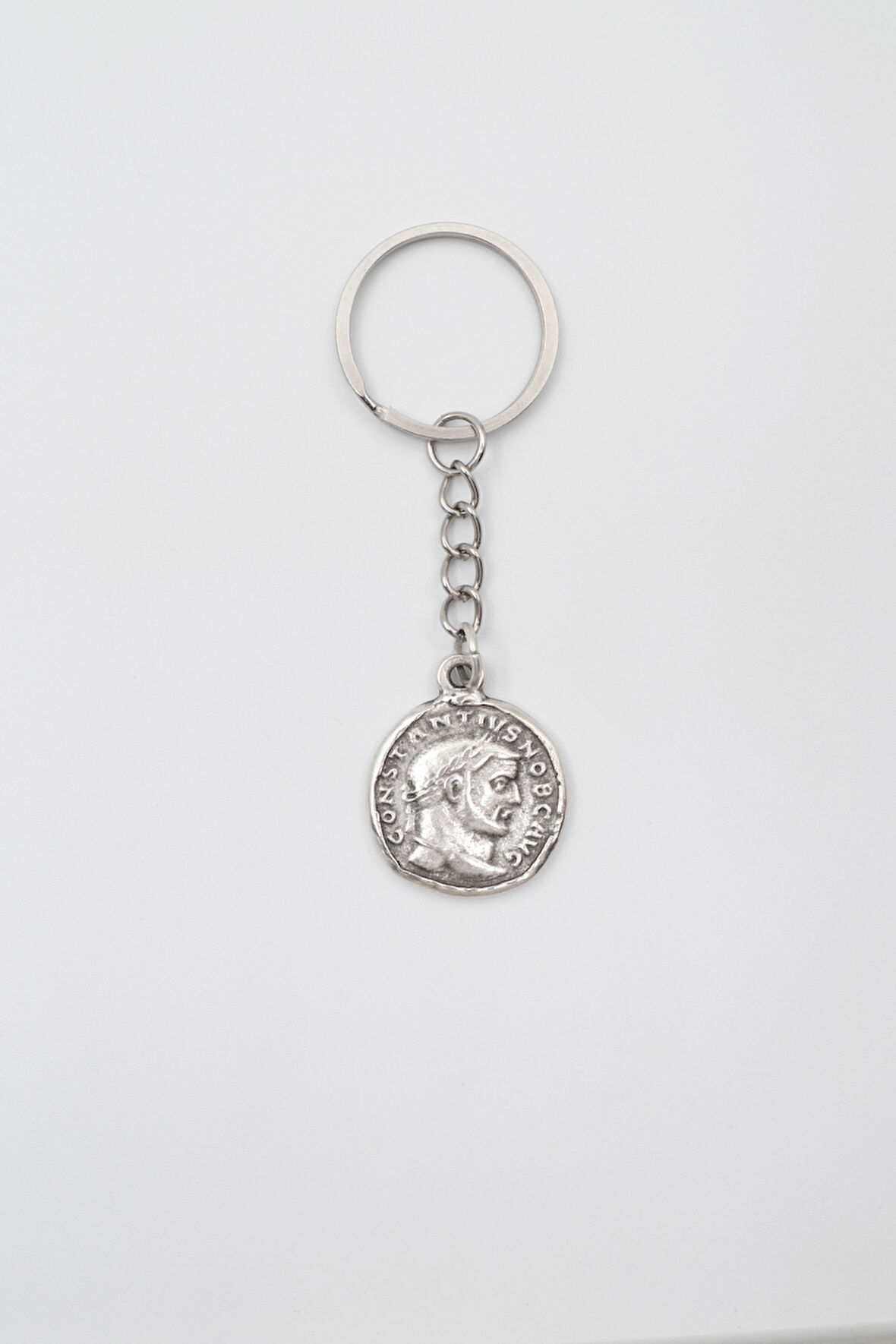 Antik Roma Dönemi Sikke Anahtarlık - Antik Gümüş Kaplama - Kadın Erkek