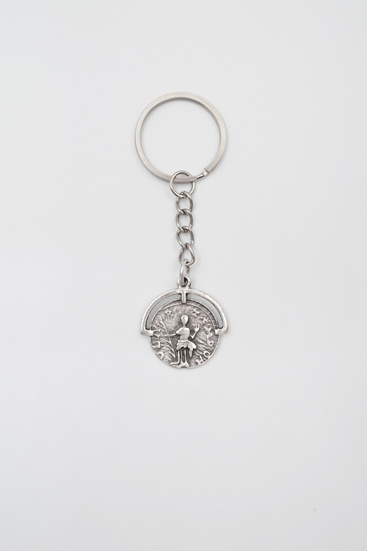 Bohem Roma Dönemi Sikke Anahtarlık - Antik Gümüş Kaplama - Kadın Erkek