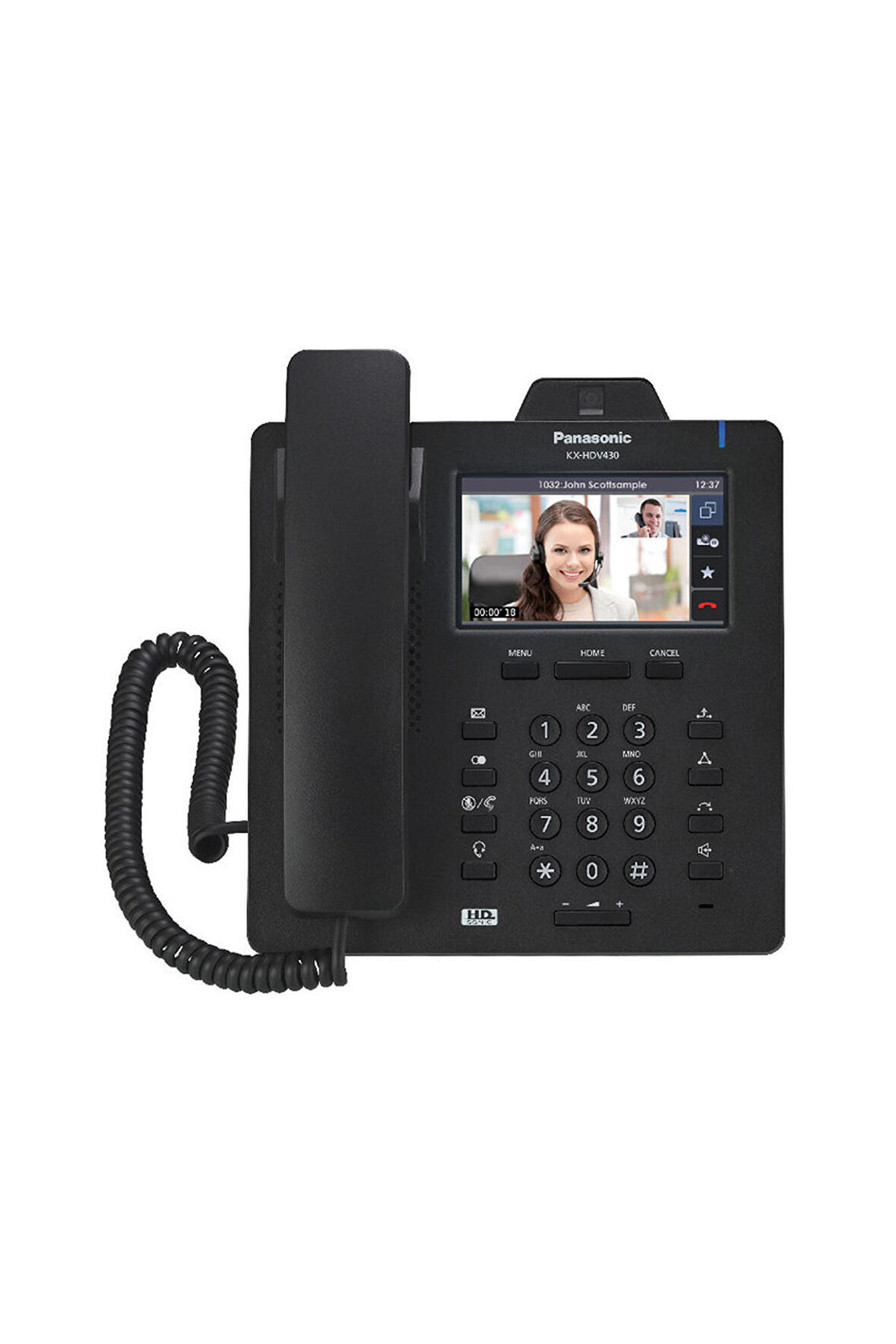 Panasonic KX-HDV430 Siyah Kameralı IP SIP Masaüstü Telefon (IP Santrallerde Çalışır)