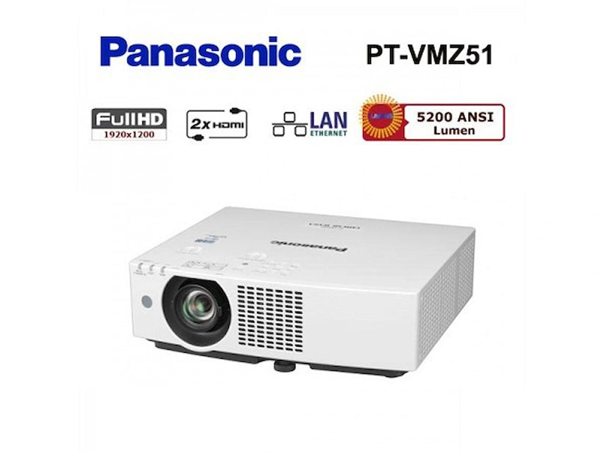 Panasonic PT-VMZ51 5200 Lümen 1920x1200 WUXGA Lazer Projeksiyon Cihazı