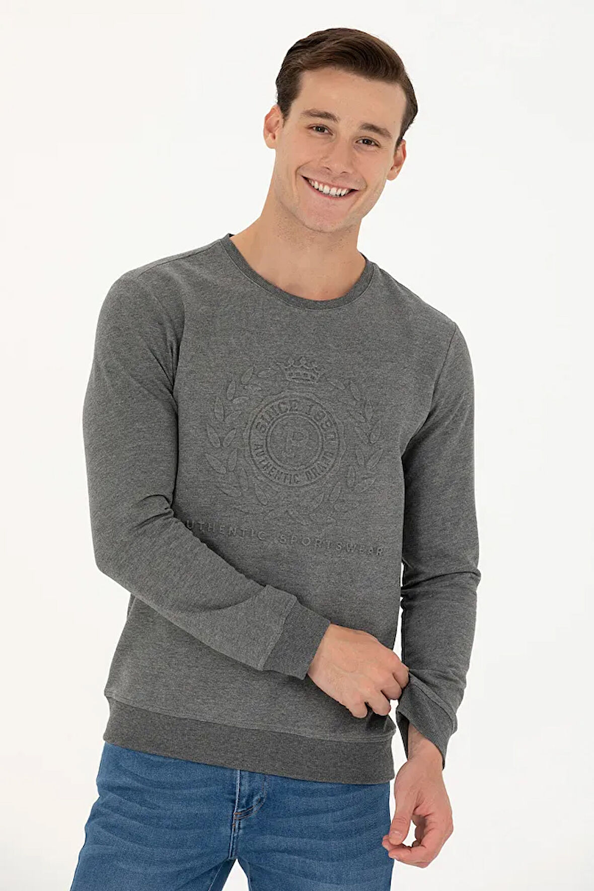Erkek Antrasit Melanj Sweatshirt 50270803-VR081