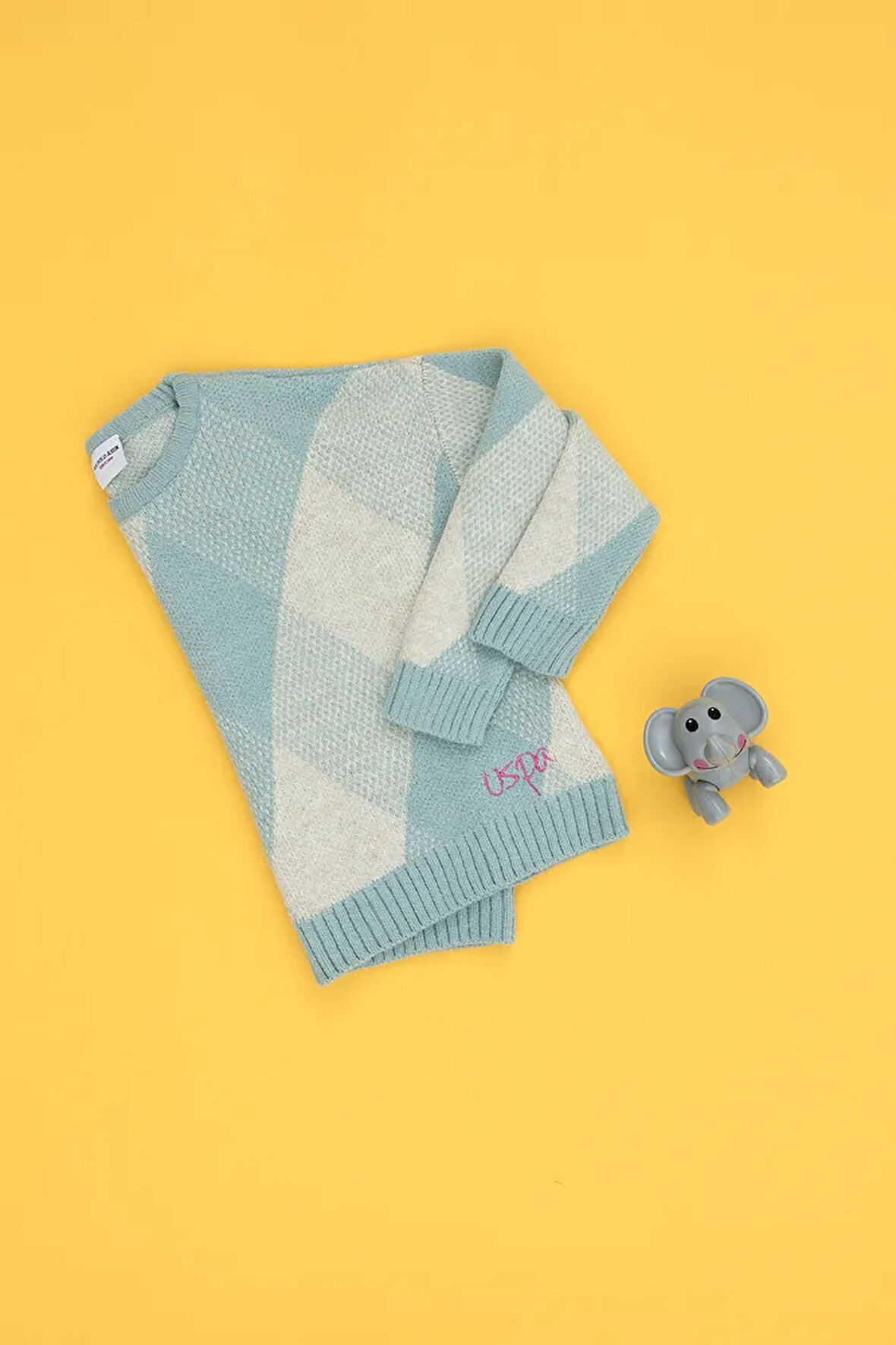 Kız Çocuk Mint Bisiklet Yaka Kazak 50271890-VR090