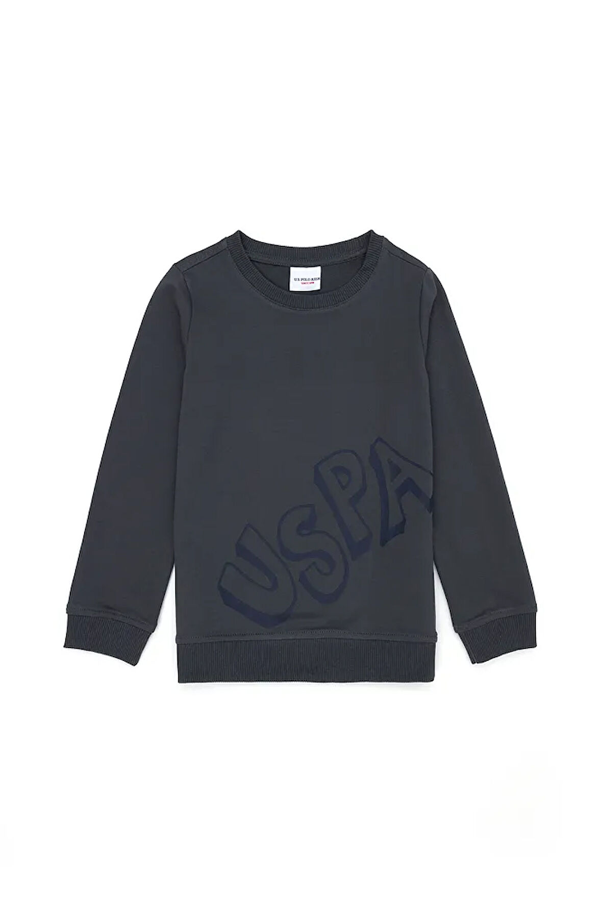 Çocuk Antrasit Basic Bisiklet Yaka Sweatshirt 50274409-VR006