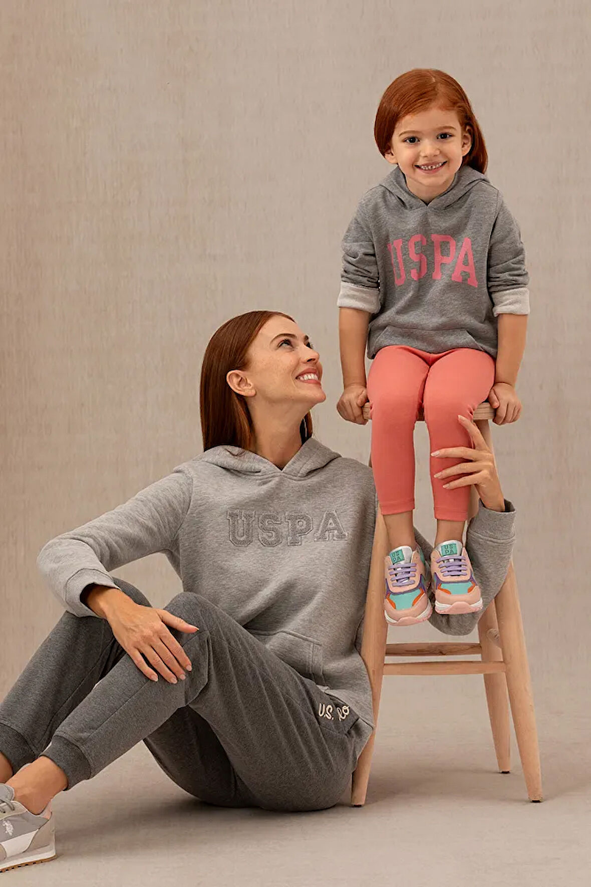 Kız Çocuk Gri Melanj Basic Kapüşonlu Sweatshirt 50276872-VR086