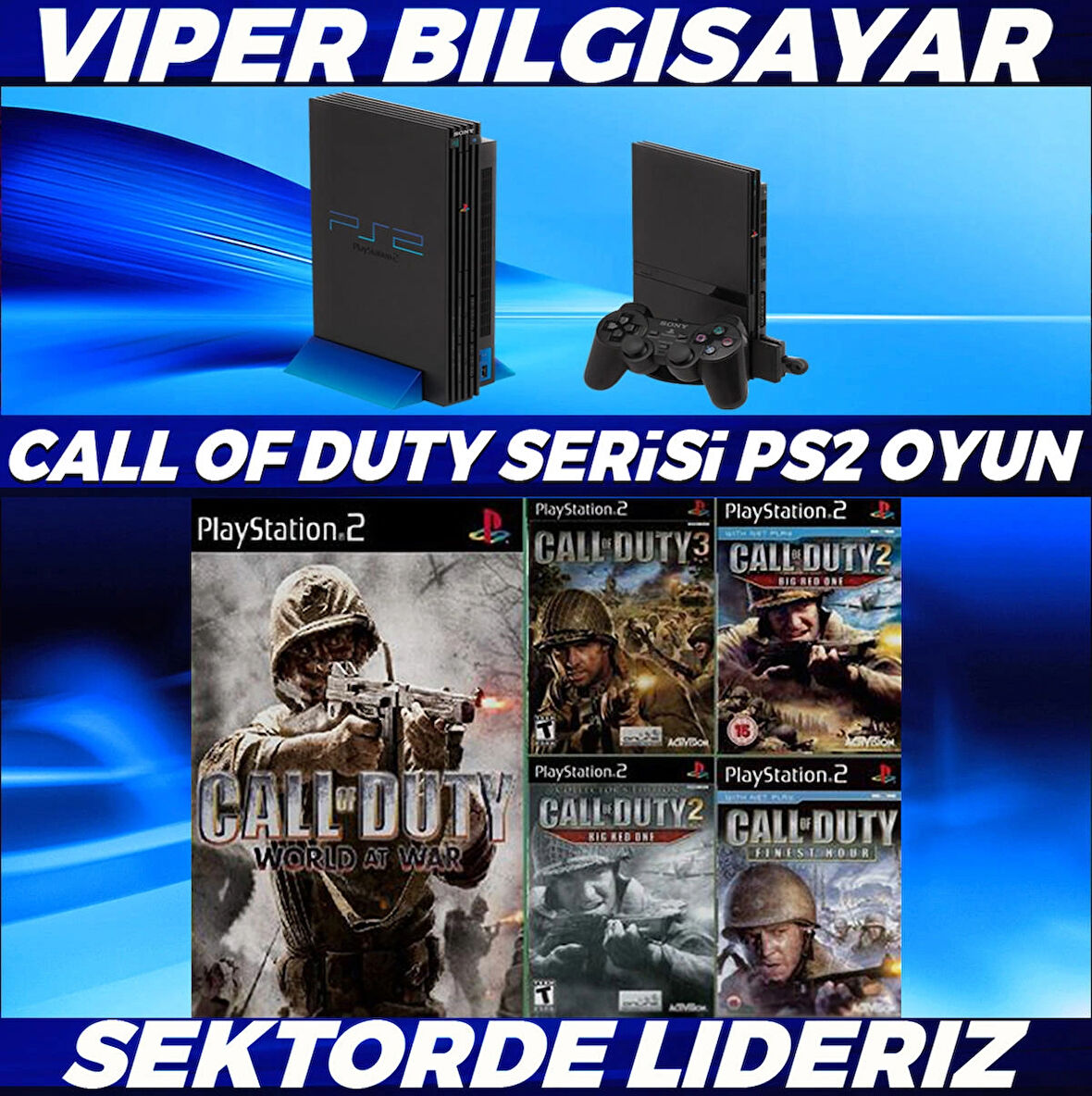 MUHTEŞEM CALL OF DUTY SERİSİ 5 ADET PS2 OYUN [ AÇIKLAMAYI OKUYUNUZ ]