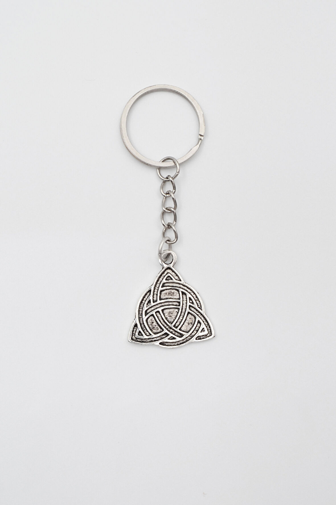 Triquetra - Kelt Düğümü Anahtarlık - Antik Gümüş Kaplama - Kadın Erkek
