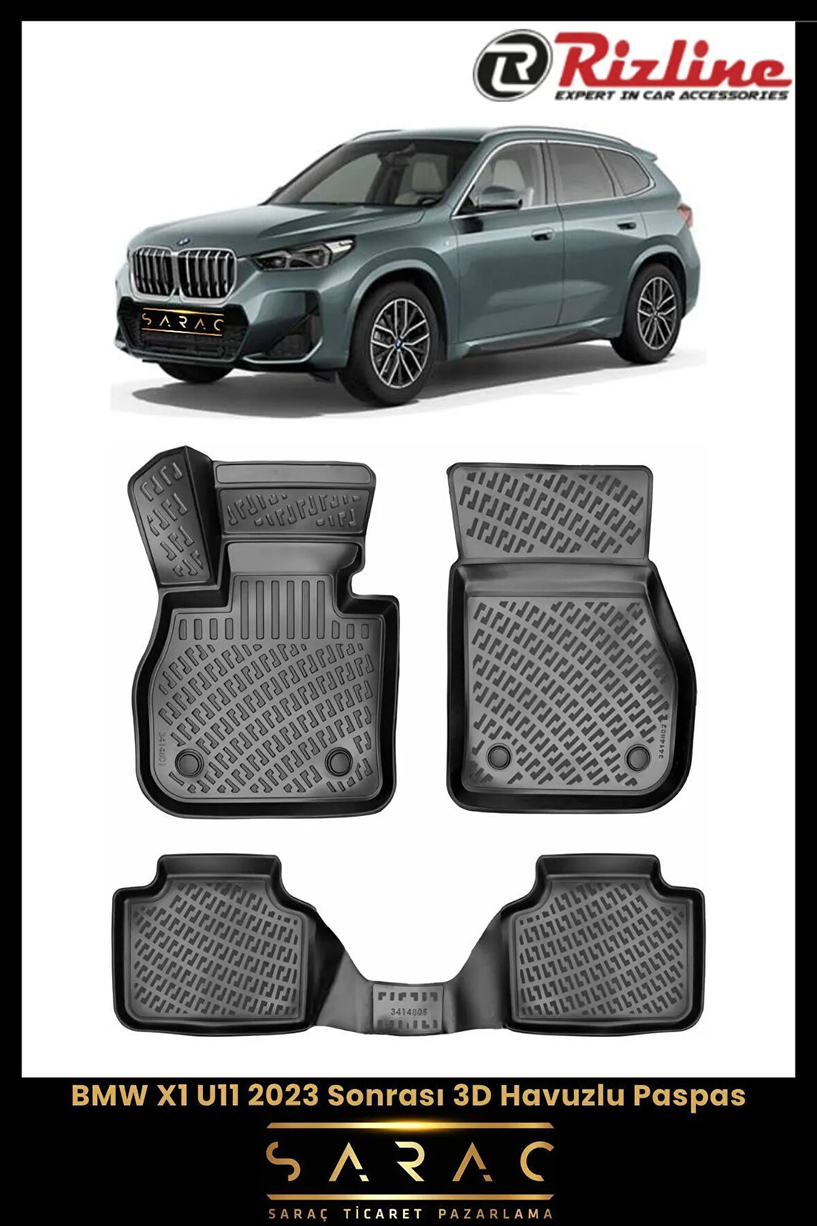 Rizline BMW X1 U11 2023 Model 3D Havuzlu Paspas