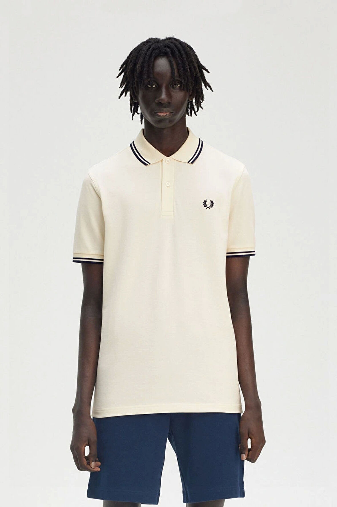 Fred Parry Erkek Ekru Polo Yaka T-shirt