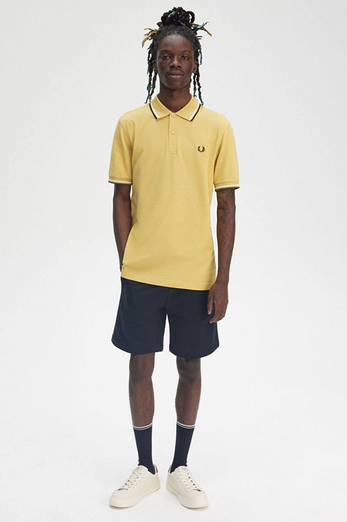 Fred Parry Erkek Sarı Polo Yaka T-shirt