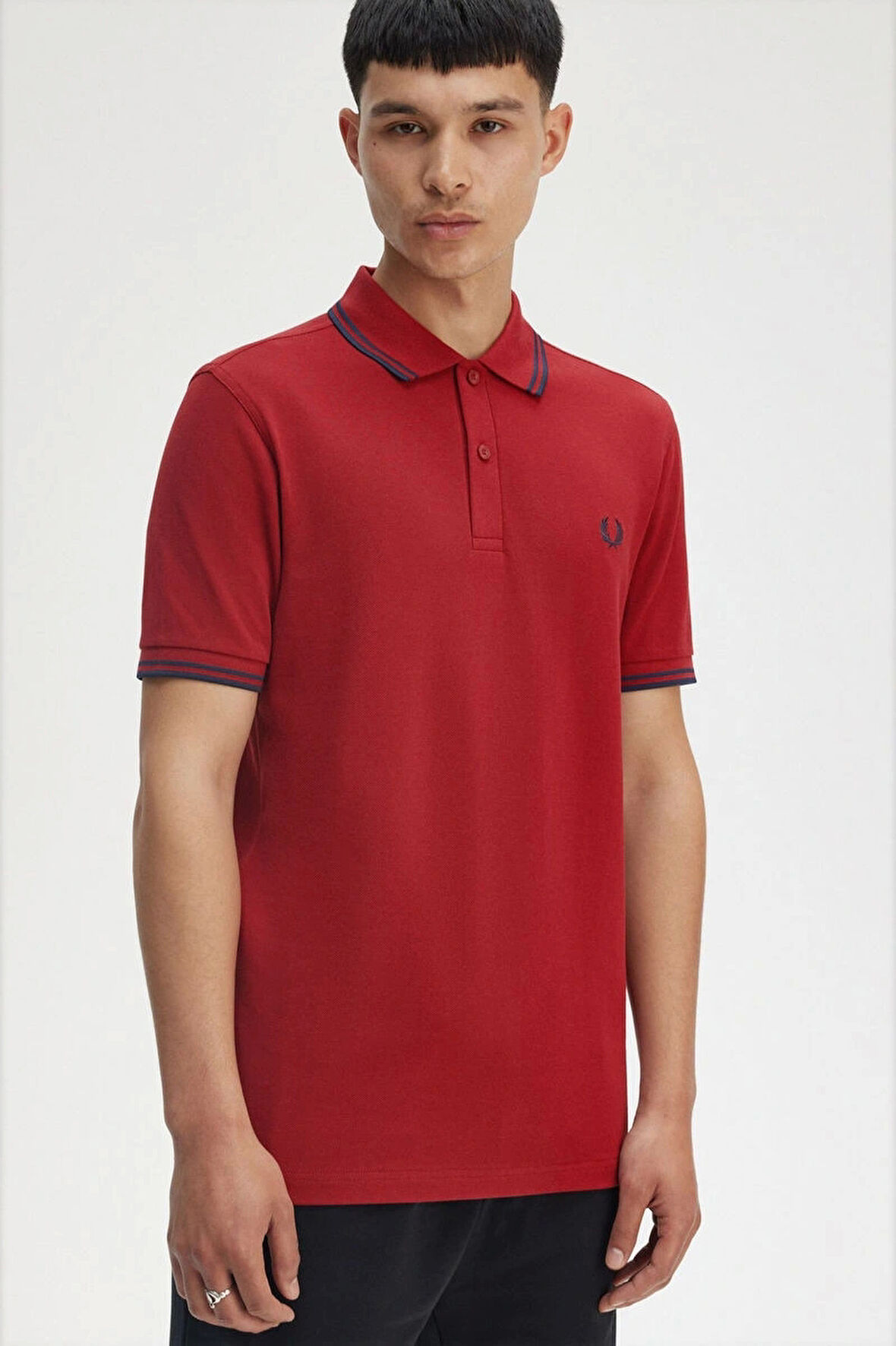 Fred Parry Erkek Kırmızı Polo Yaka T-shirt