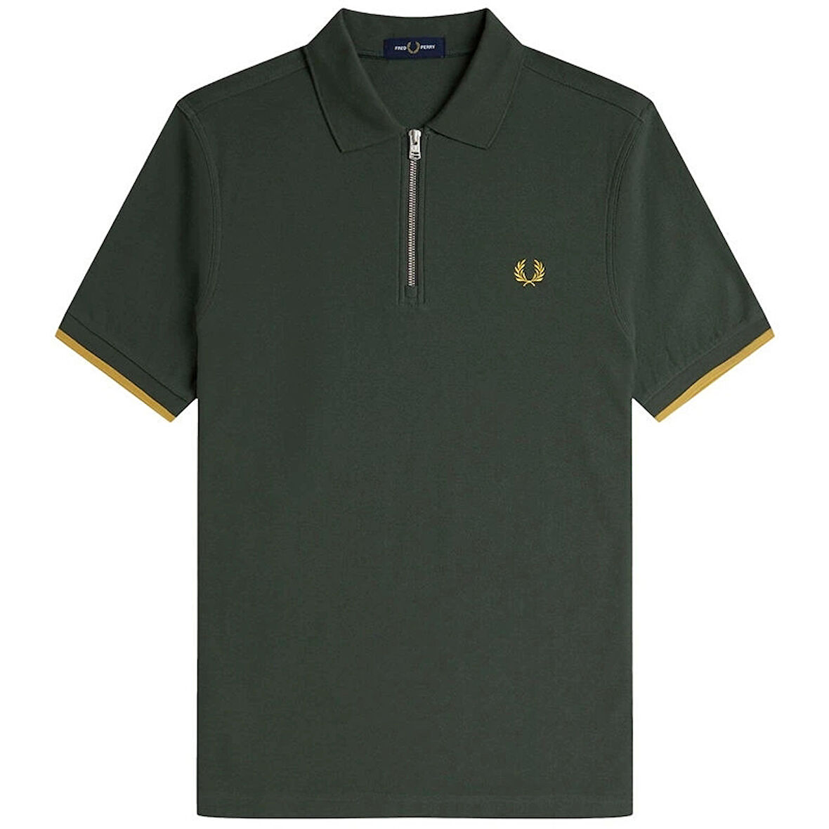 Fred Parry Erkek Haki Logo Detaylı Polo Yaka T-shirt