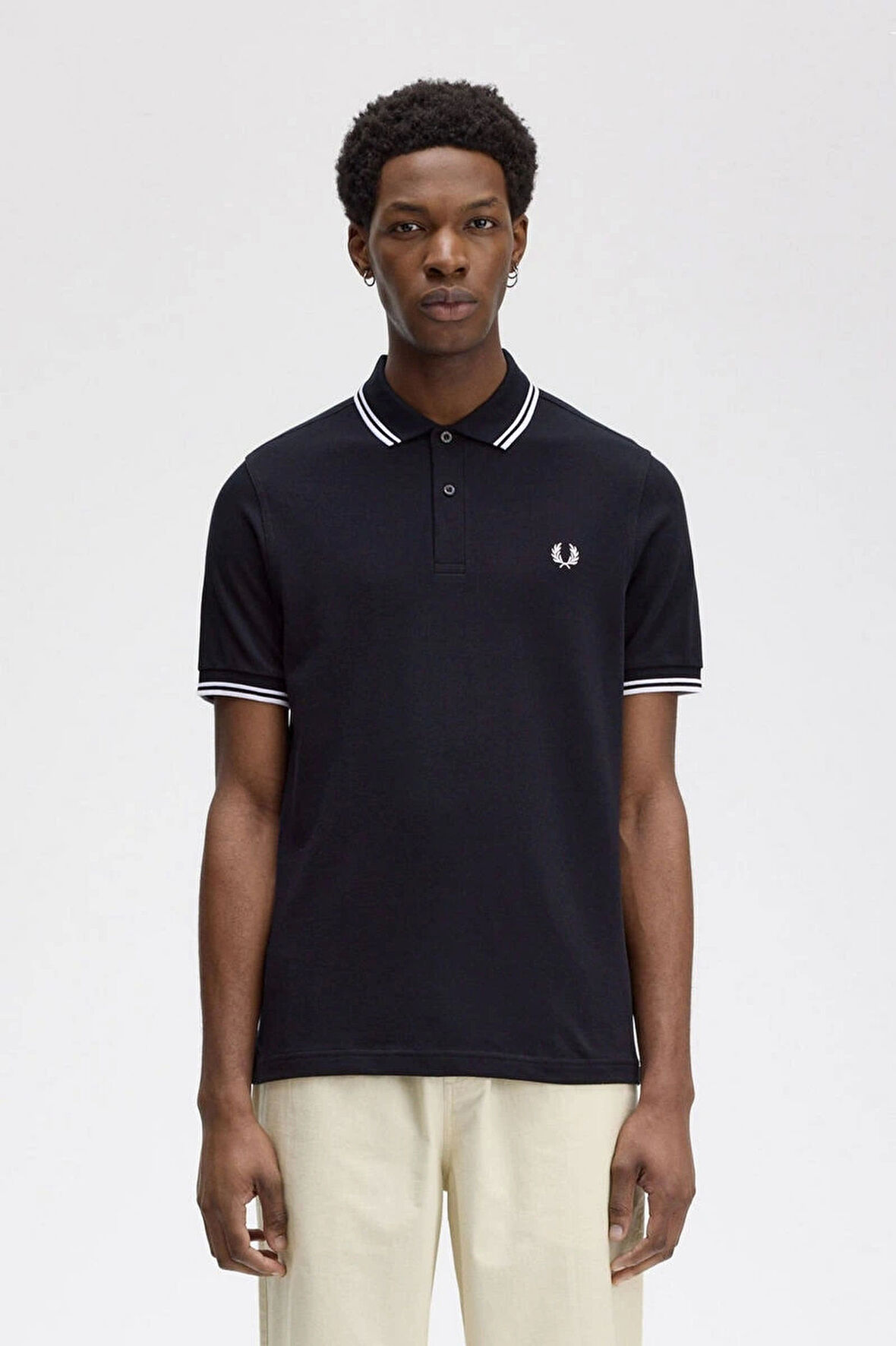 Fred Parry Erkek Lacivert Polo Yaka T-shirt
