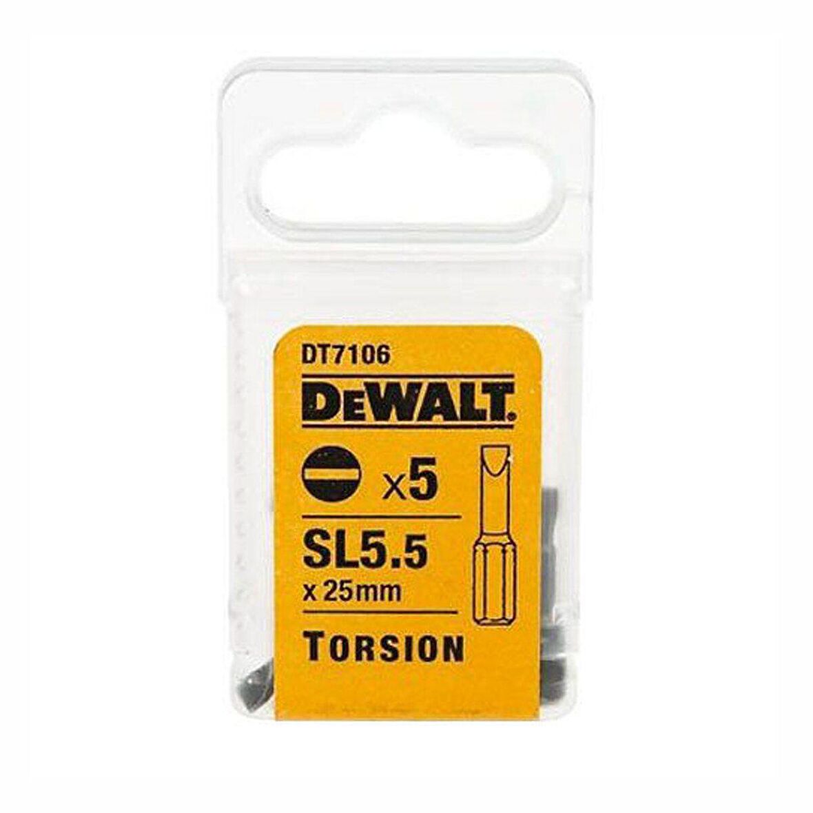 Dewalt SL Düz Bits Uç 0.8 x 5.5 x 25 mm Torsion (5 Adet ) DT7106