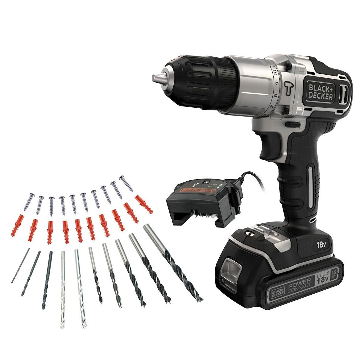 Black&Decker 18V Darbeli Vidalama Elektrikli Matkap - BDCHD18SC1K-QW - TEK AKÜLÜ