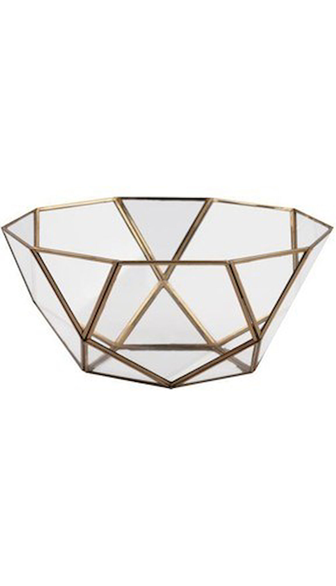 Altın Cam Kase (25 x 11 Cm)