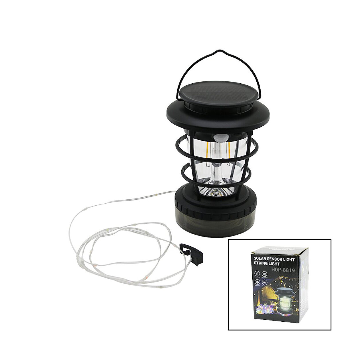 2İN1=FANUS KAMP-BAHÇE FENER - RGB ŞERİT LED 10MTS OLAR - ŞARJLI SENSÖRLÜ LED MAKARALI (5042)