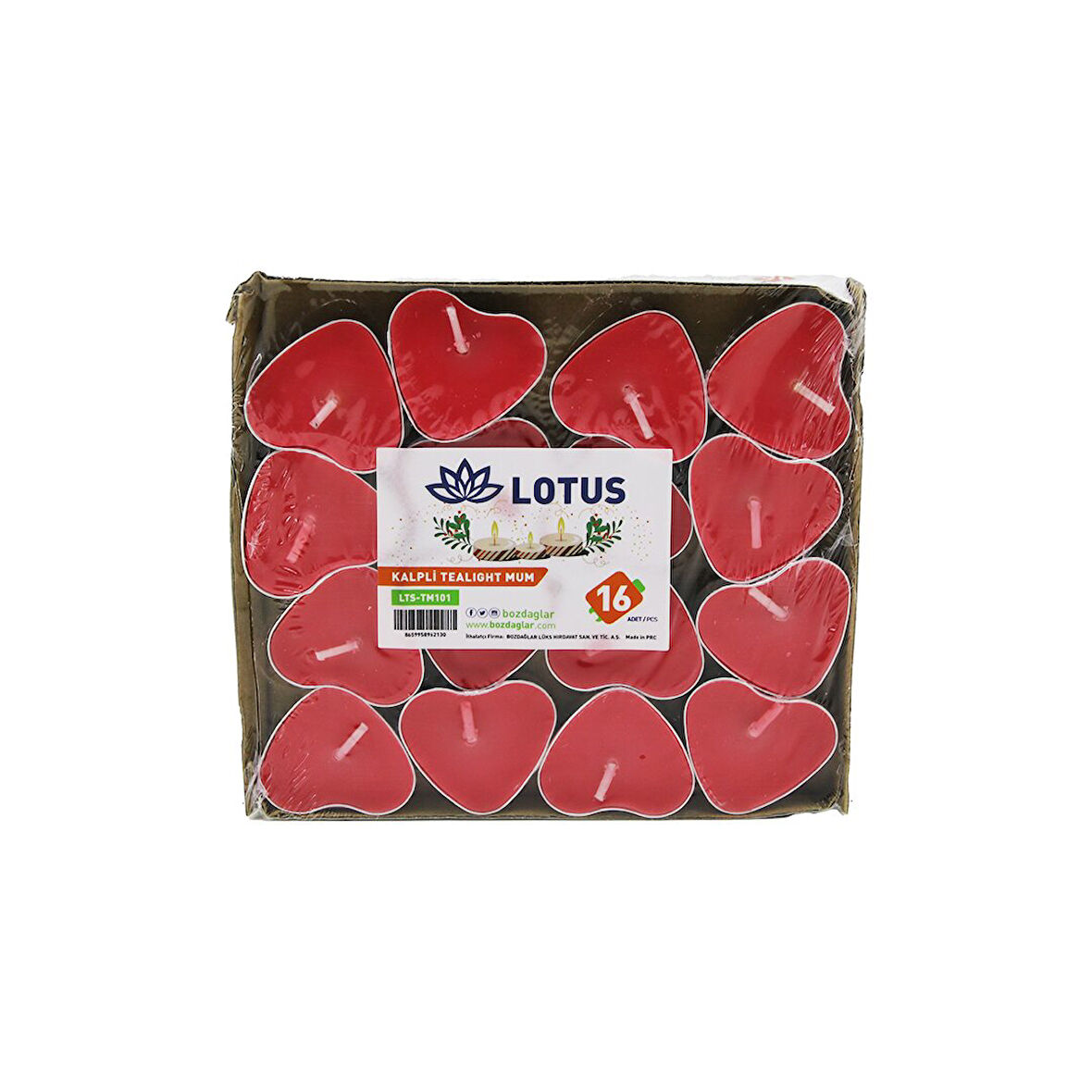 16PCS   KALPLİ - KIRMIZI  TEA LİGHT MUM (5042)