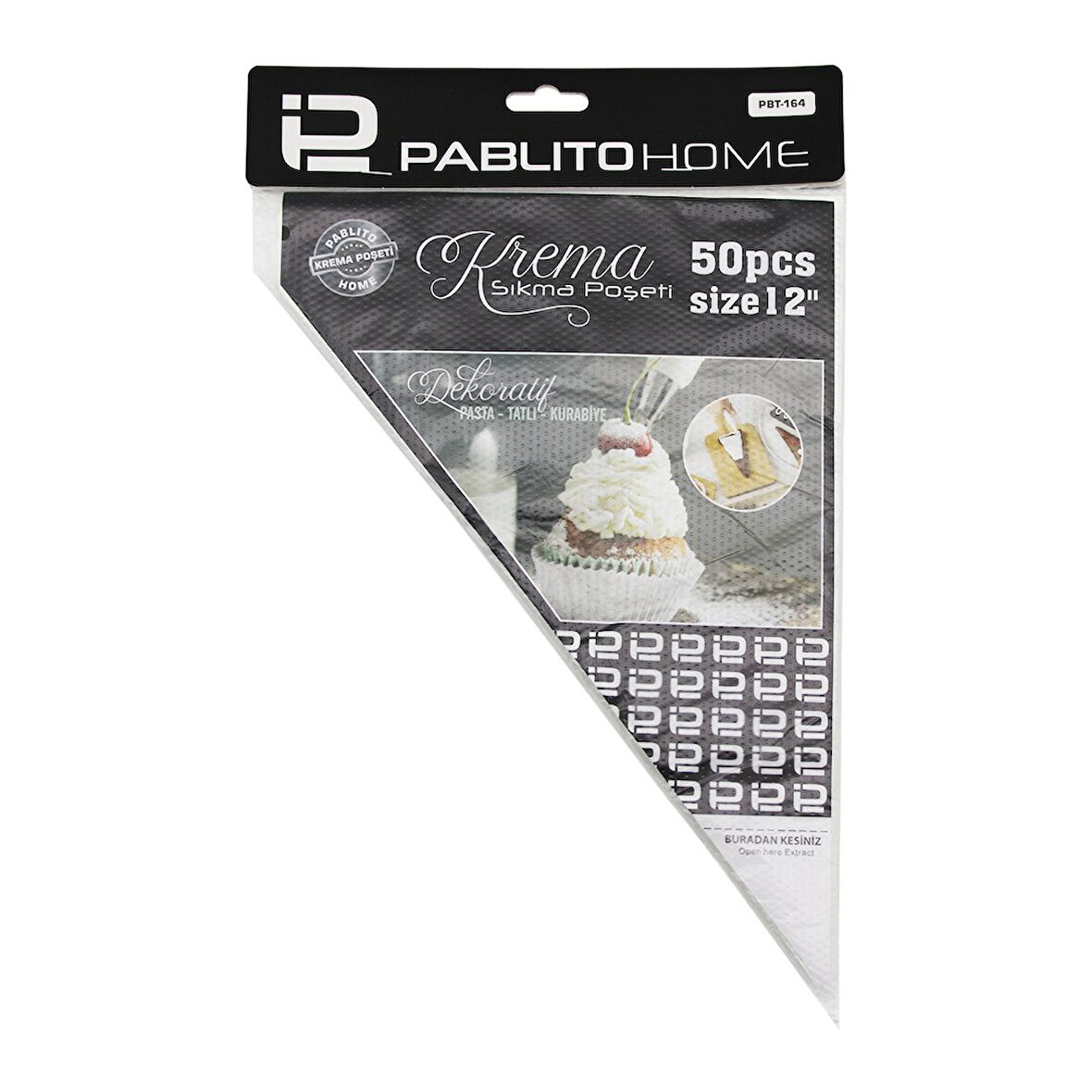 12 İNÇ 50PCS NAYLON KREMA SIKMA POŞETİ TORBASI (5042)