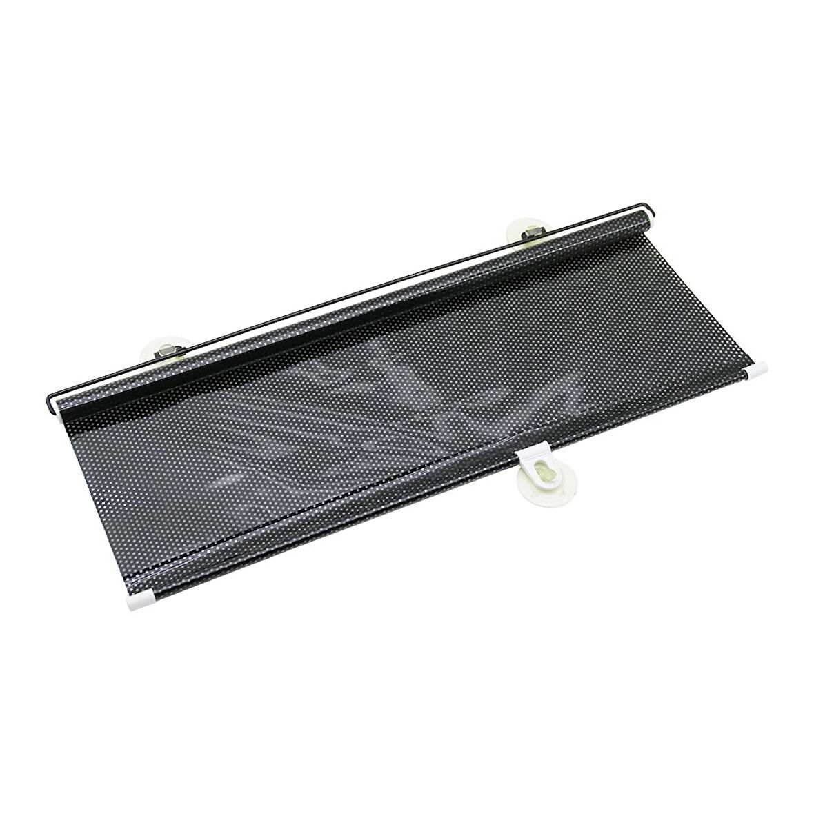 OTO-ARAÇ - EV - OFİS CAM PANELİ GÜNEŞLİK PVC PERDE MAKARALI AÇ-KAPA 58X125CM VANTUZLU MONTAJ (5042)
