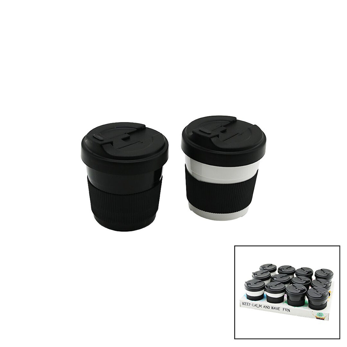 QLUX L-00985  NO-1   400ML  COZY KAHVE BARDAK  PLASTİK   YUDUMLAMA AĞIZLIKLI KAPAK   SİLİKON KAPLAMA GÖBEK (5042)