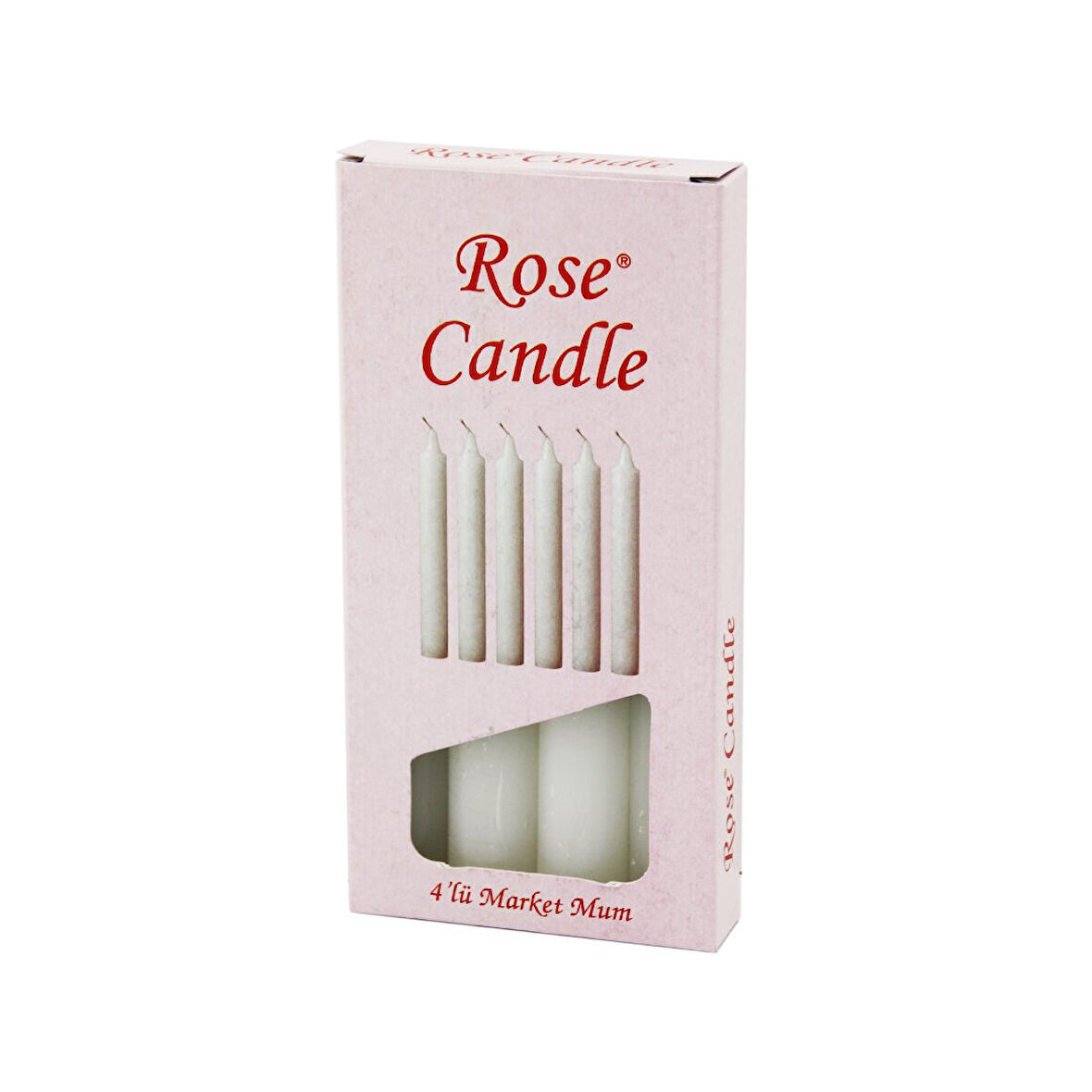 4PCS - KALIN   ÇAP=2CM - UZUNLUK=15CM     BEYAZ KLASİK  MARKET MUM (5042)