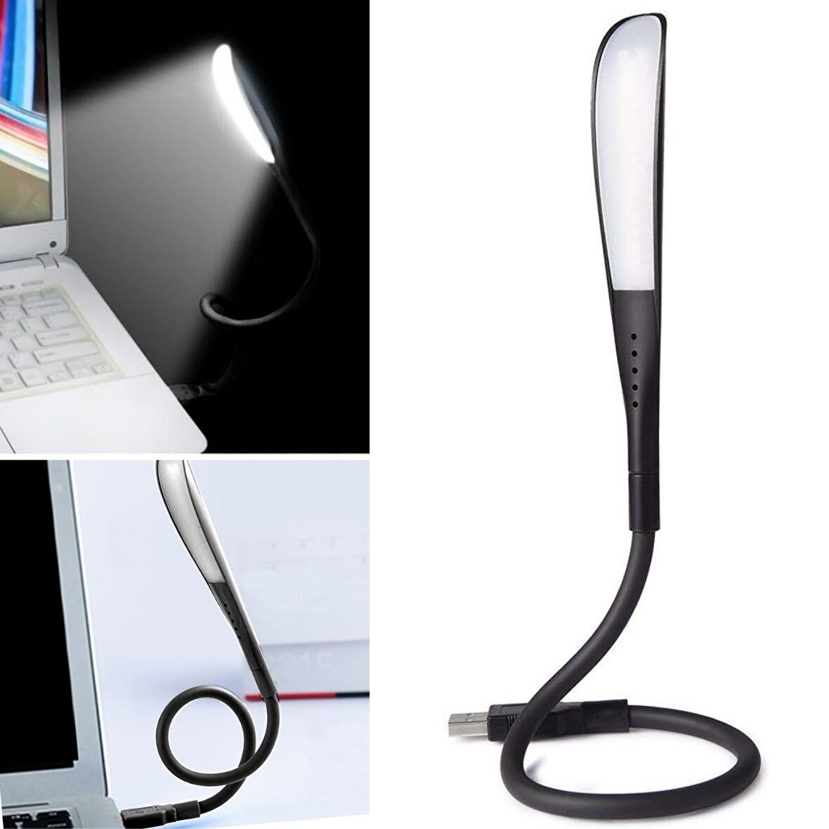 USB Girişli 14 Ledli 3 Kademeli Dokunmatik Masa/Kitap Okuma Lambası Ledi Siyah (5042)
