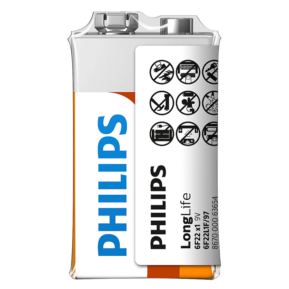 PHILIPS EXTRA ZINC CHLORIDE 6F22 9 VOLT PİL (12Lİ PAKET) (5042)
