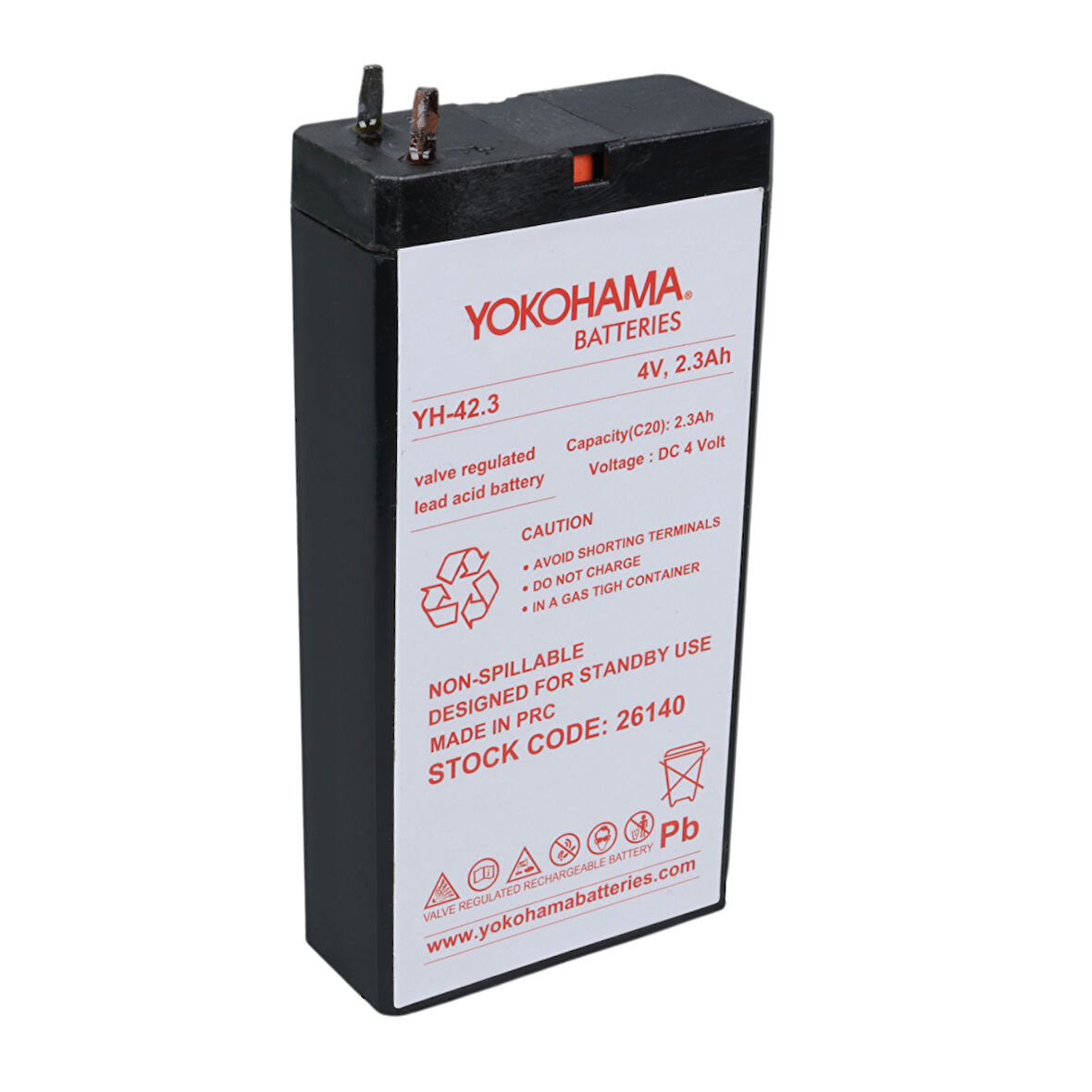 YOKOHAMA YH-42.3 4 VOLT - 2.3 AMPER KURU AKÜ (50 X 100 X 22 MM) (5042)