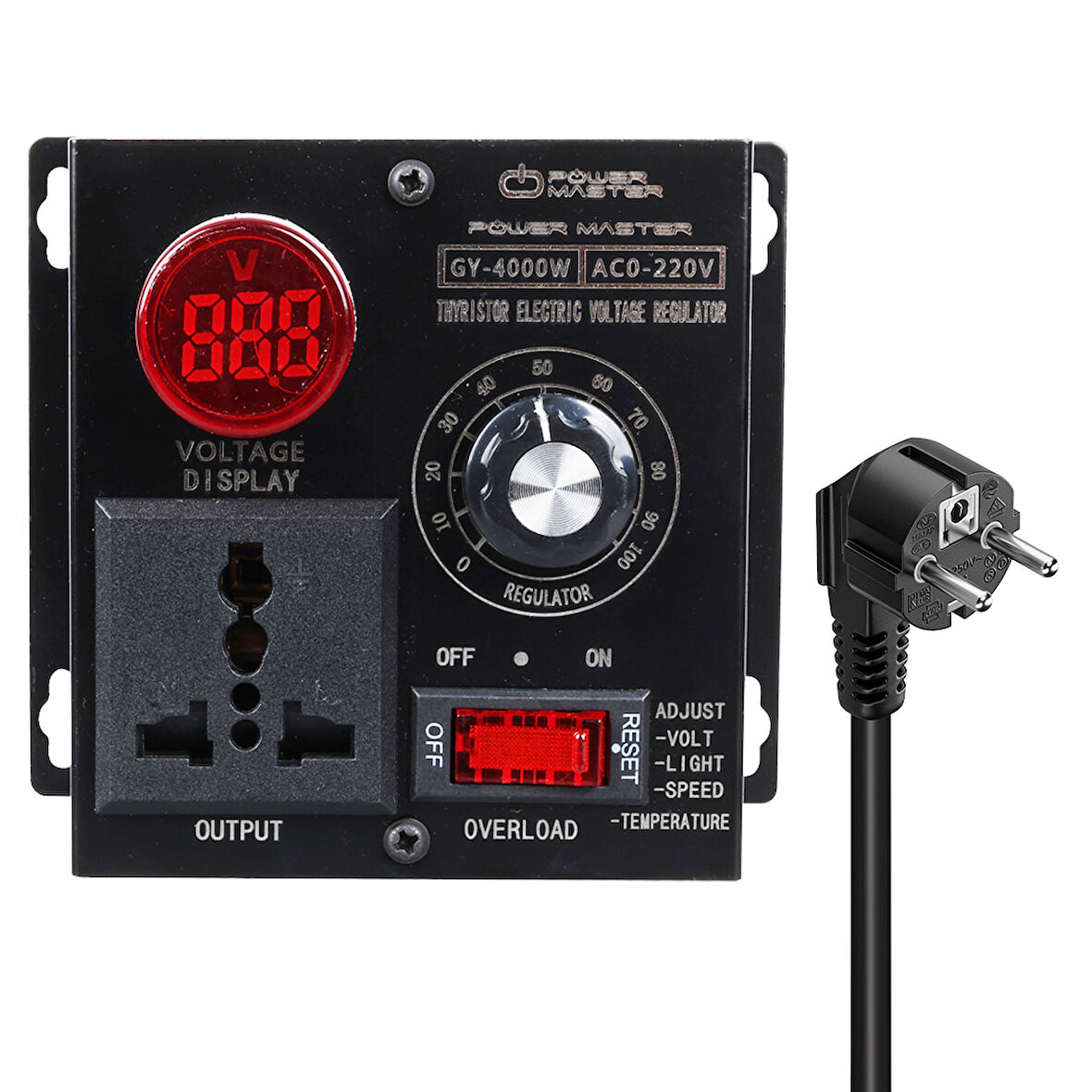 10-100V AC 4000 WATT 15A HIZ IŞIK KONTROLÜ MOTOR SÜRÜCÜ VOLTAJ REGÜLATÖR (5042)