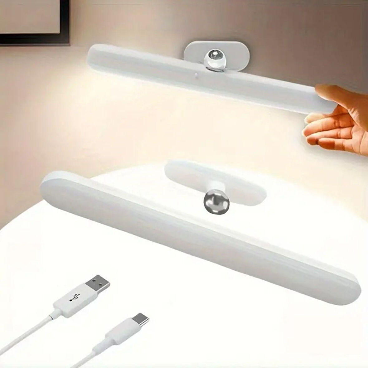 Dokunmatik USB İle Şarj Olabilen 27 cm Led Aydınlatma Makyaj Aynası Işığı (5042)