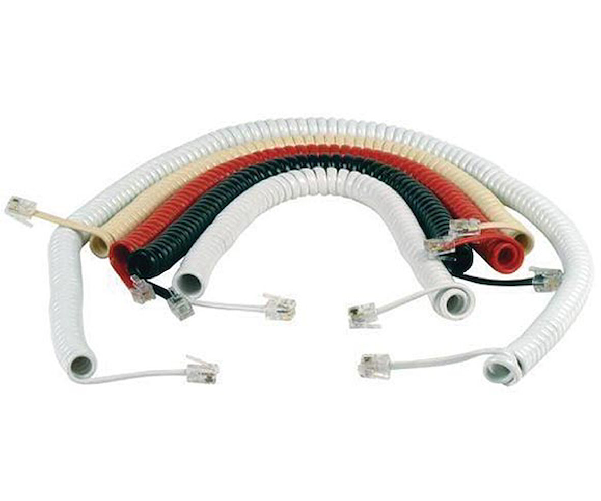 TELEFON SPİRAL KABLO BEYAZ 3 METRE (5042)