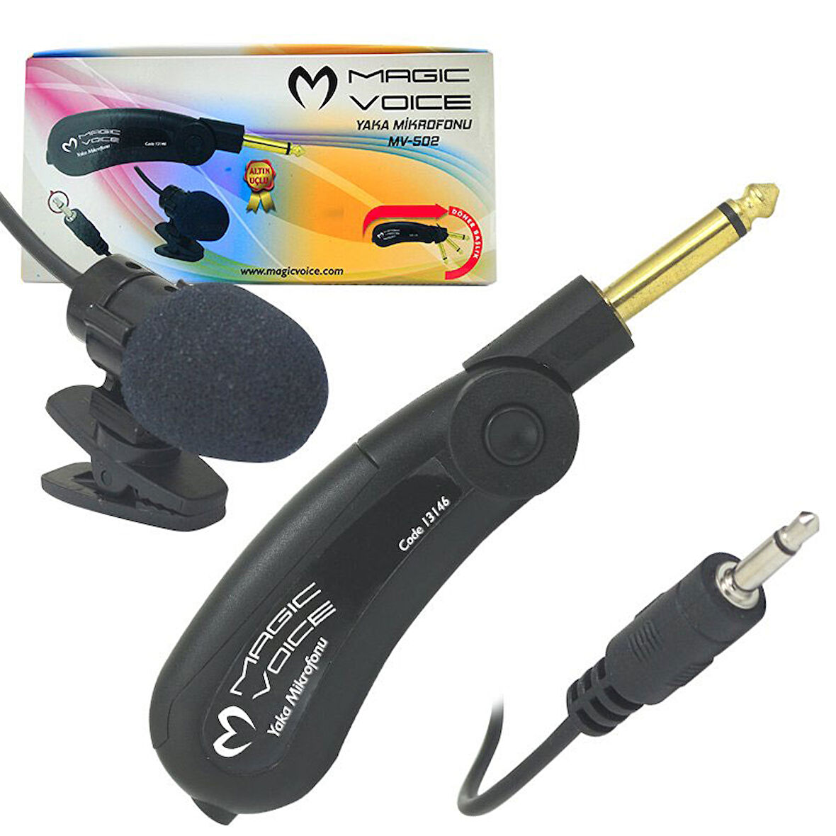 MAGICVOICE MV-502 GOLD KABLOLU YAKA MİKROFONU * TUNMIC MM-502 (5042)