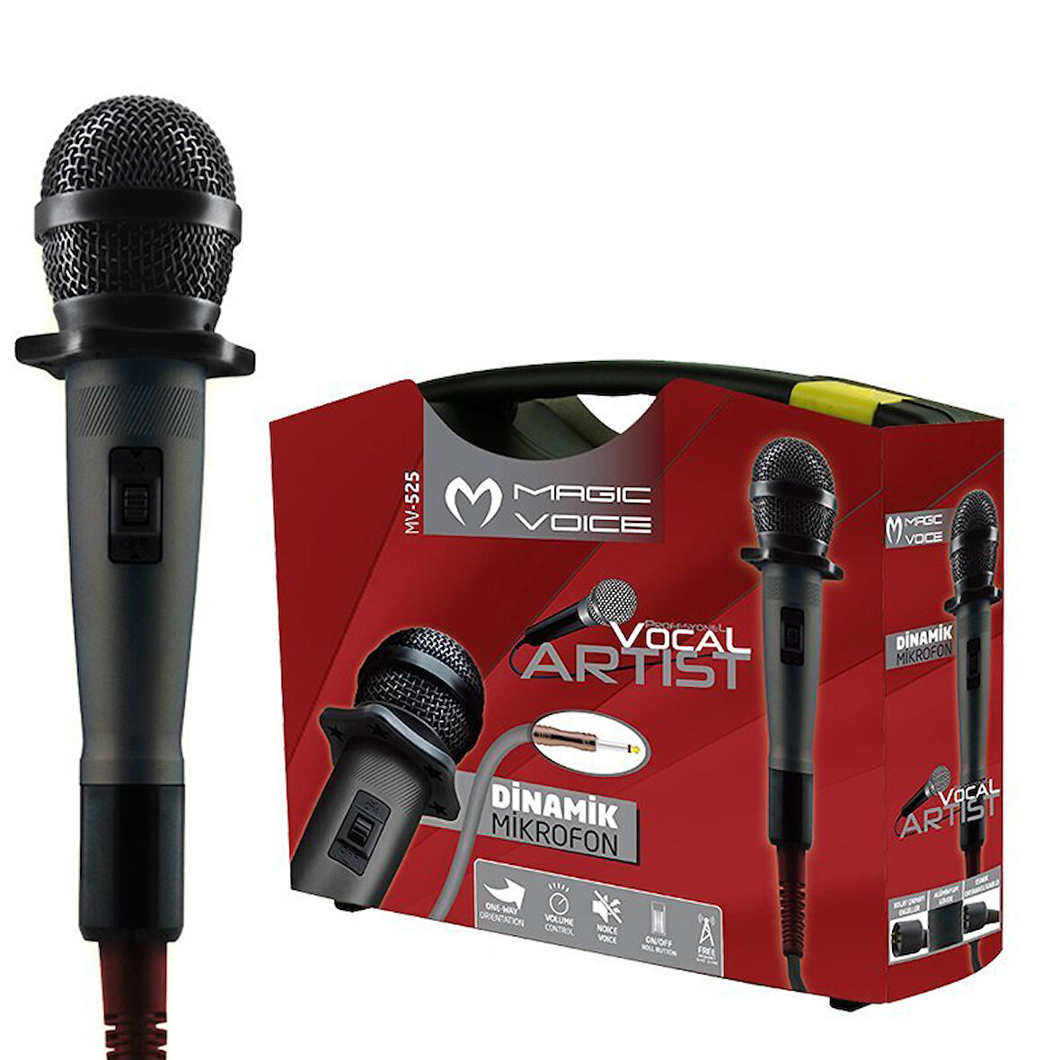 MAGICVOICE MV-525 DİNAMİK PROFESSIONAL KABLOLU EL MİKROFONU ( 4.5 MT KABLOLU ) (5042)