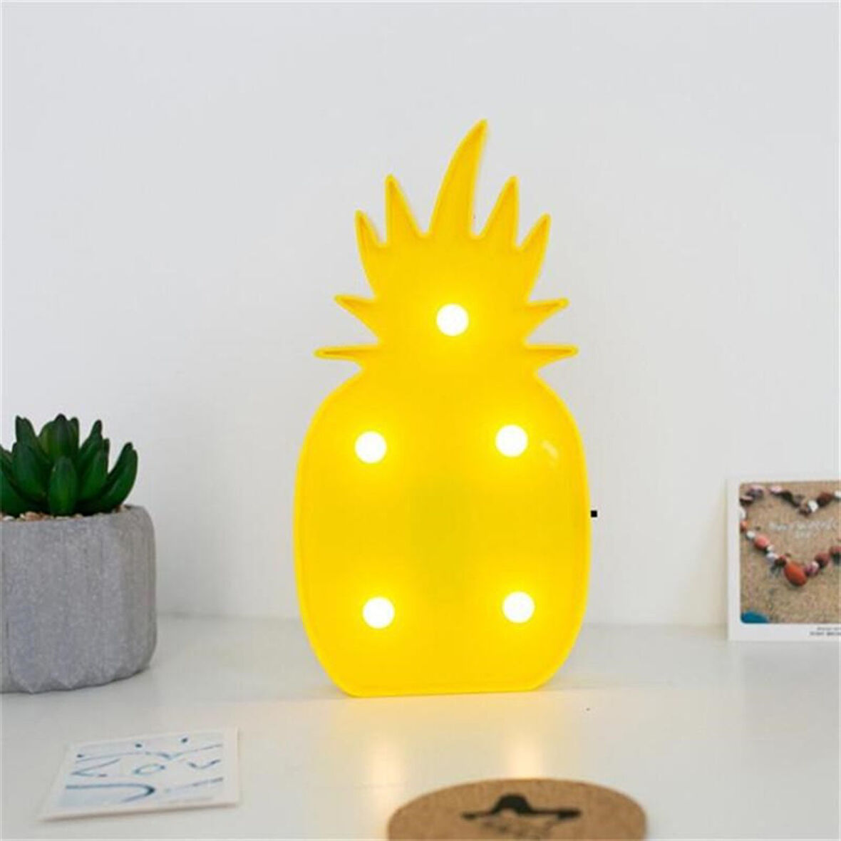 Ananas Şeklinde Ledli Dekoratif Eğlenceli Çocuk Gece Lambası (5042)