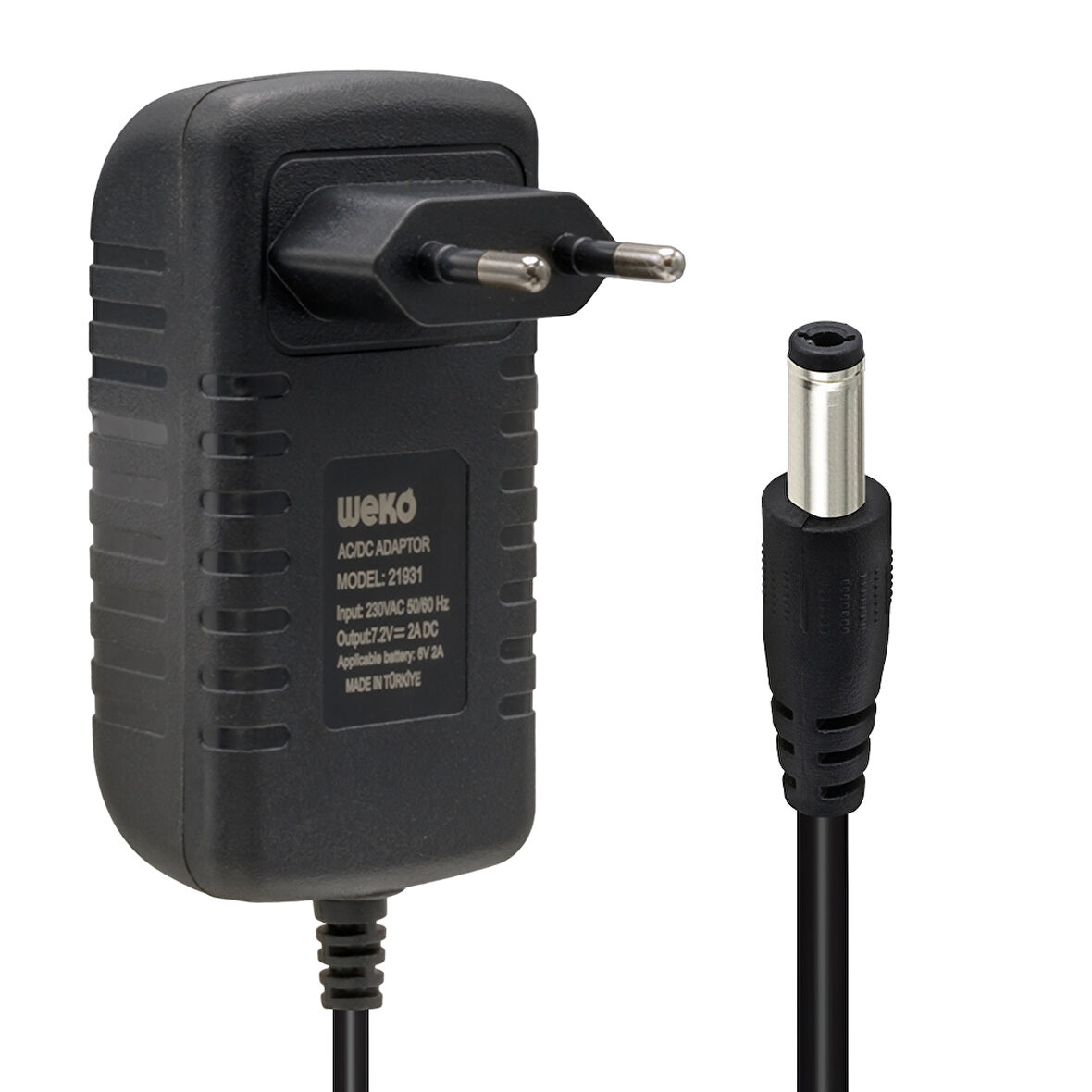 7.2 VOLT - 2 AMPER 5.5*2.5 UÇLU LEDLİ YERLİ ÜRETİM AKÜ ŞARJ CİHAZI (OUT:6V-2A) (5042)