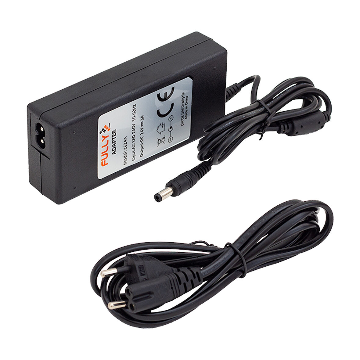 FULLY O-1624A 24 VOLT - 3 AMPER PLASTİK KASA MASAÜSTÜ ADAPTÖR 5.5*2.5 UÇ (5042)