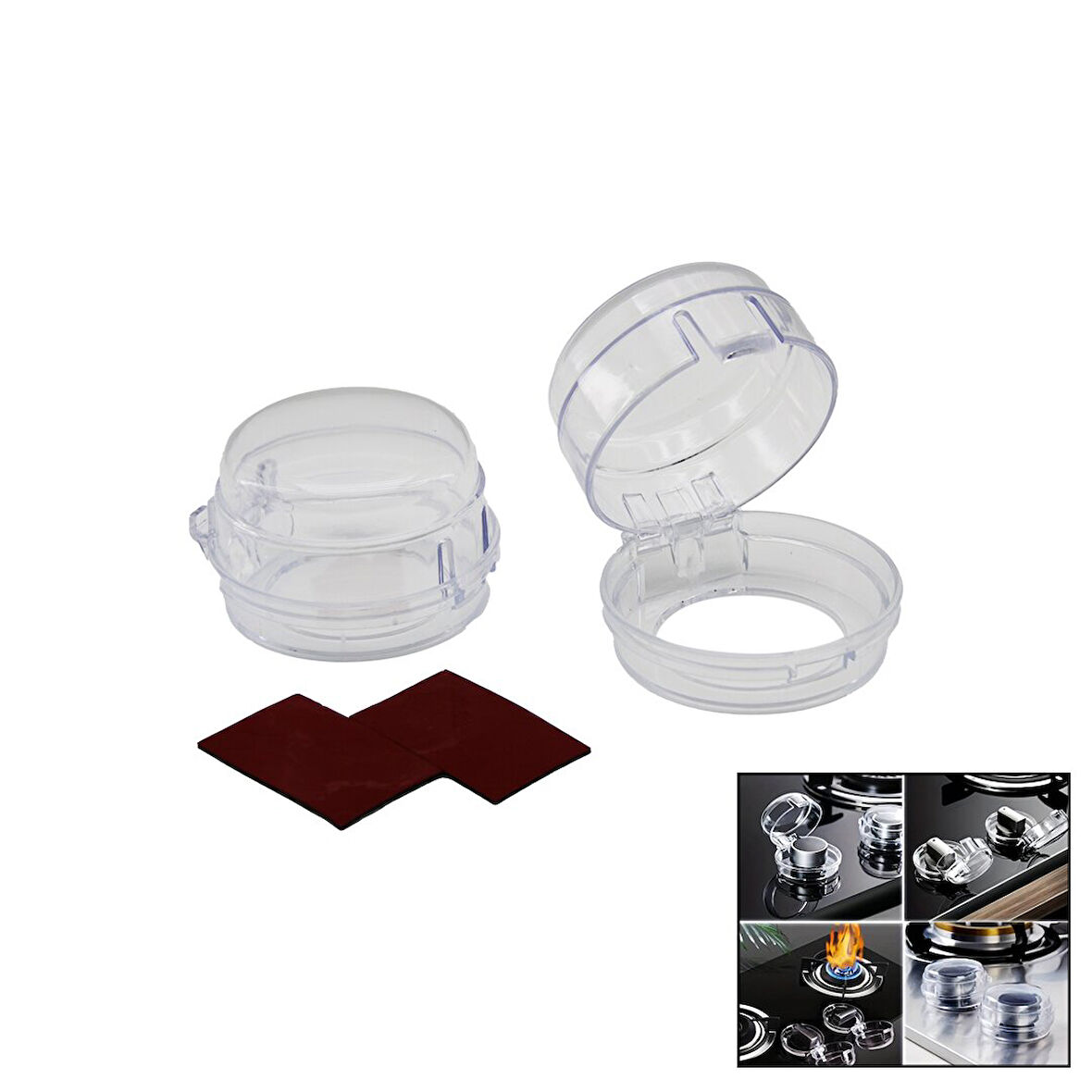 2  PCS OCAK DÜĞME KORUYUCU KAPAK MiKA KRİSTAL (5042)