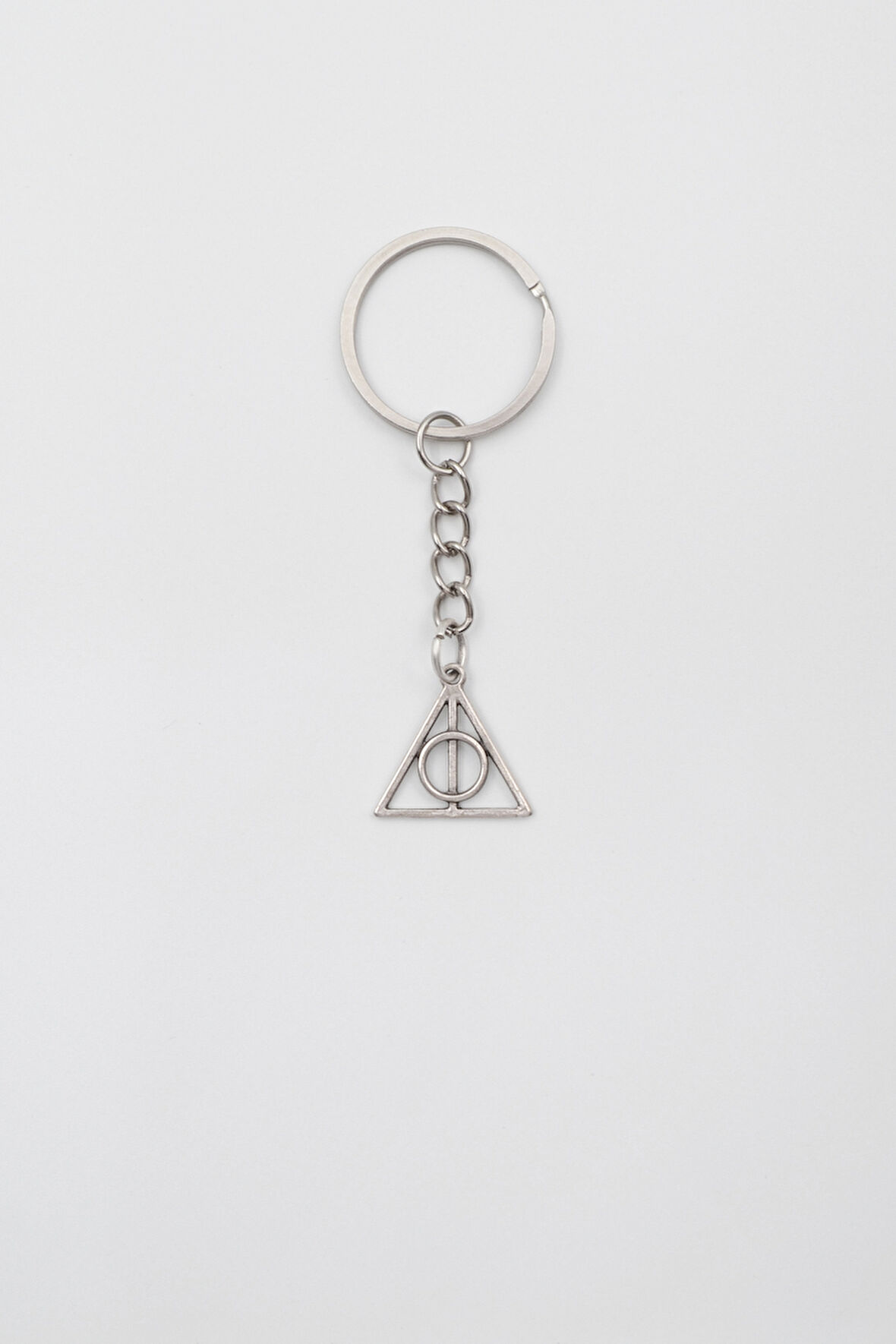 Minimal Harry Potter Ölüm Yadigarları Anahtarlık - Antik Gümüş Kaplama - Kadın Erkek