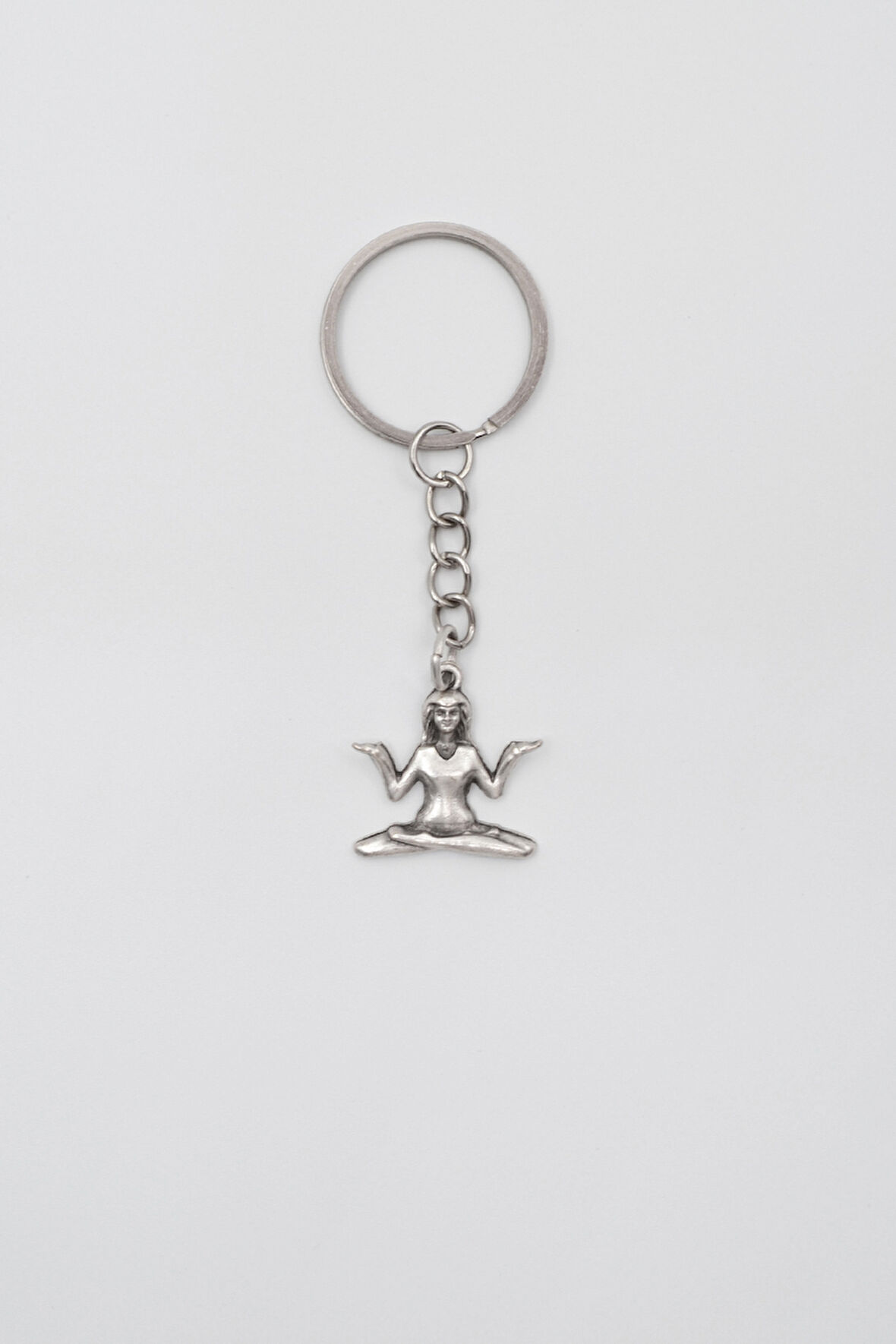 Meditasyon - Yoga - Ruhani - Anahtarlık - Antik Gümüş Kaplama - Kadın Erkek