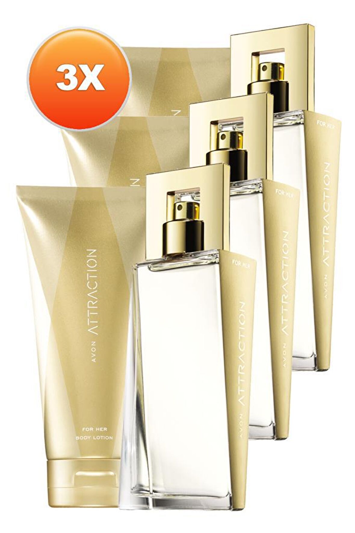 Avon Attraction Kadın Parfüm ve Vücut Losyonu Hediye Paketi Üçlü Set