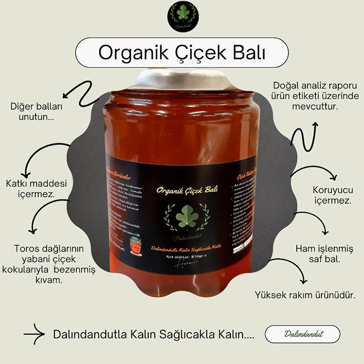 Yeni Mahsül Organik Çiçek Balı 850 gr