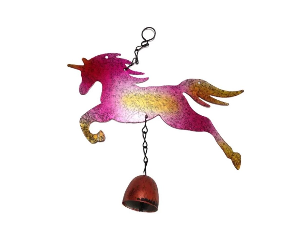 UNICORN AT FİGURLU RÜZGAR ÇANI PEMBE 34X22X0,5CM
