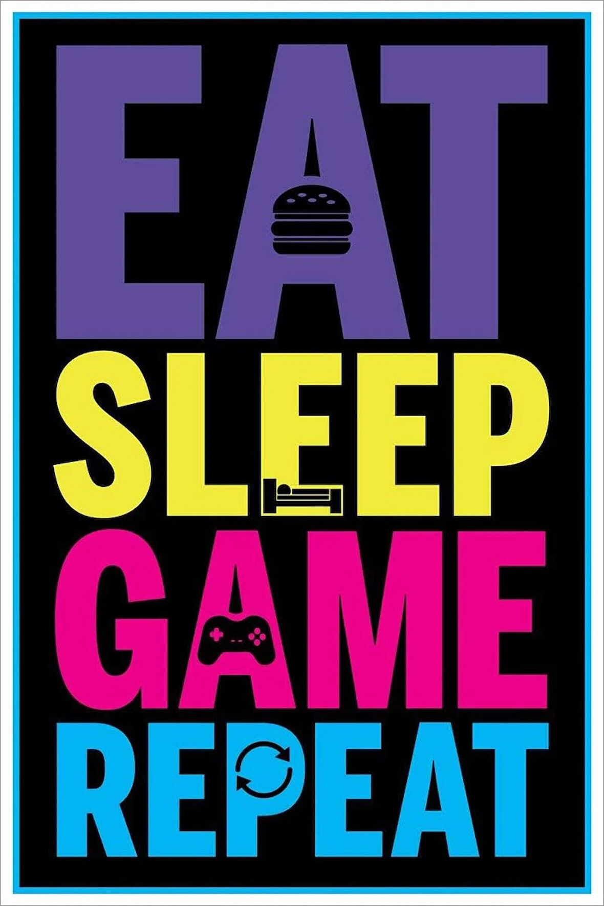 EAT SLEEP, GAME, REPEAT GAMING  MAXI POSTER (İTHAL)